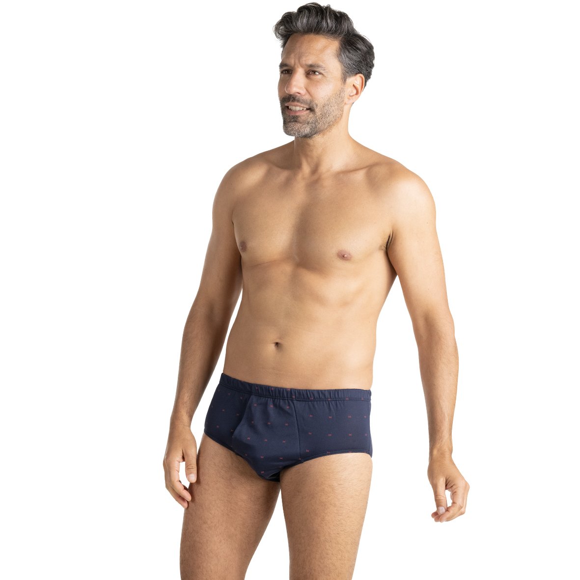 High-rise pattern open panties Blue