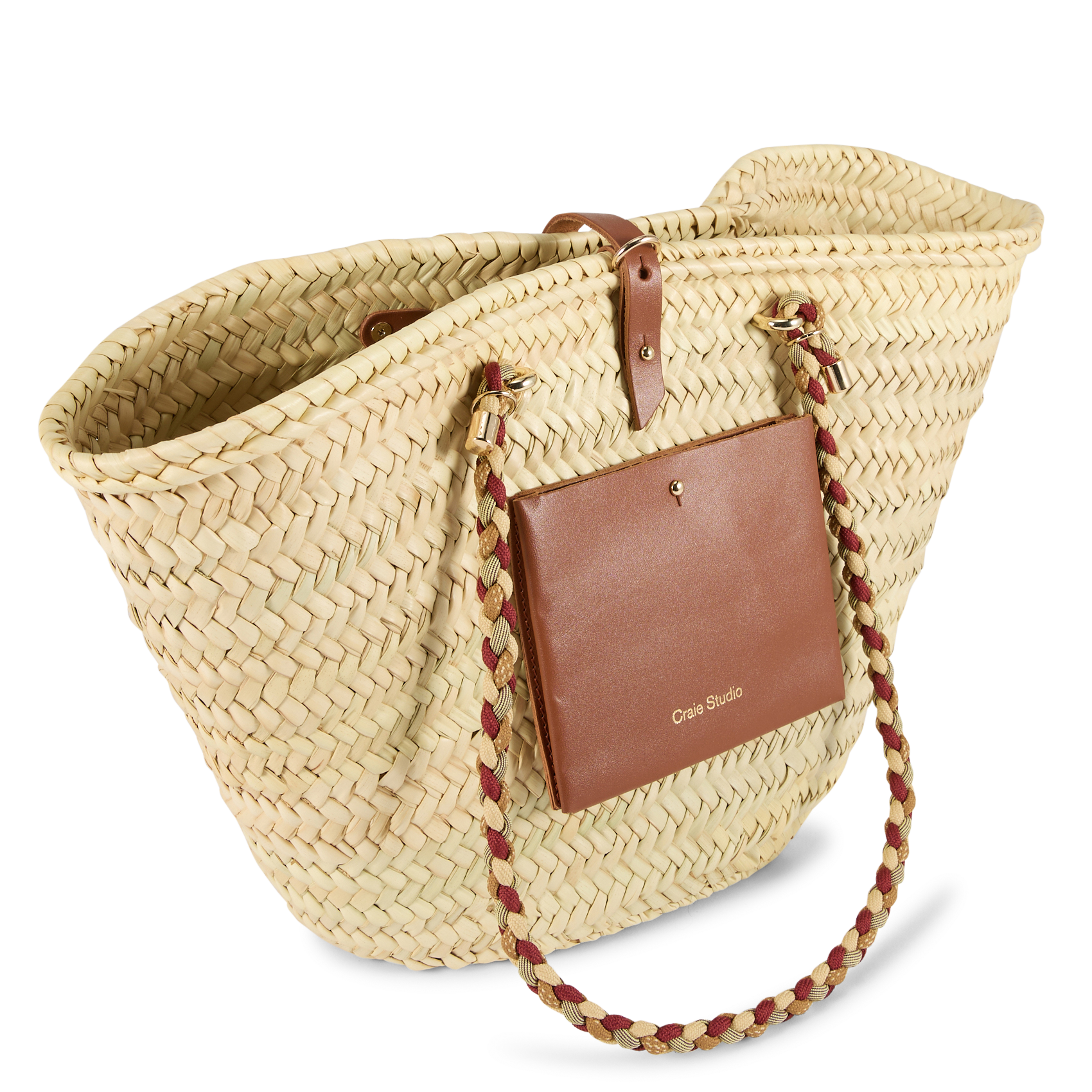 Gevlochten mand van doum CRAIE STUDIO Bruin