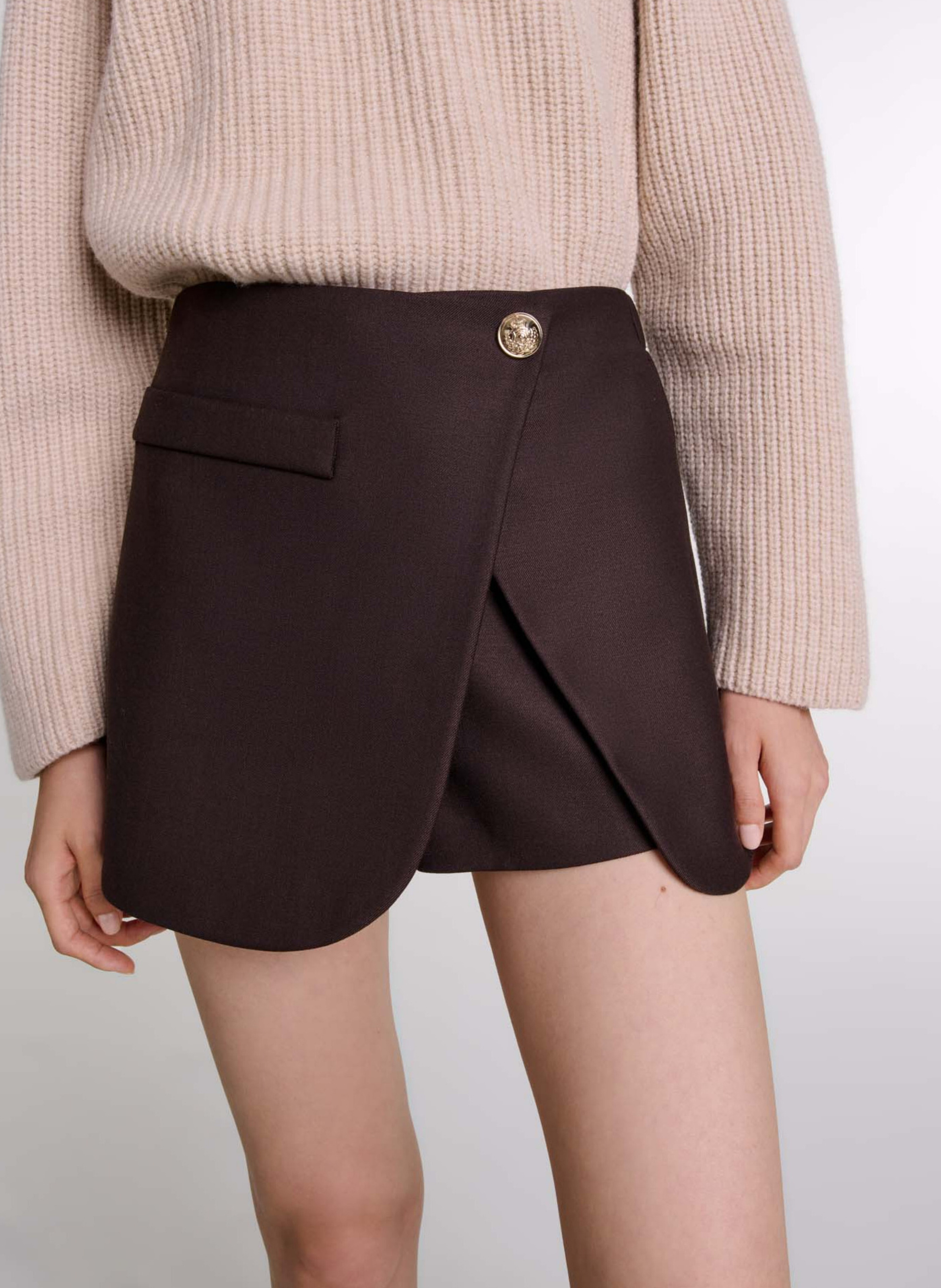 Minirokje met korte broek MAJE Bruin