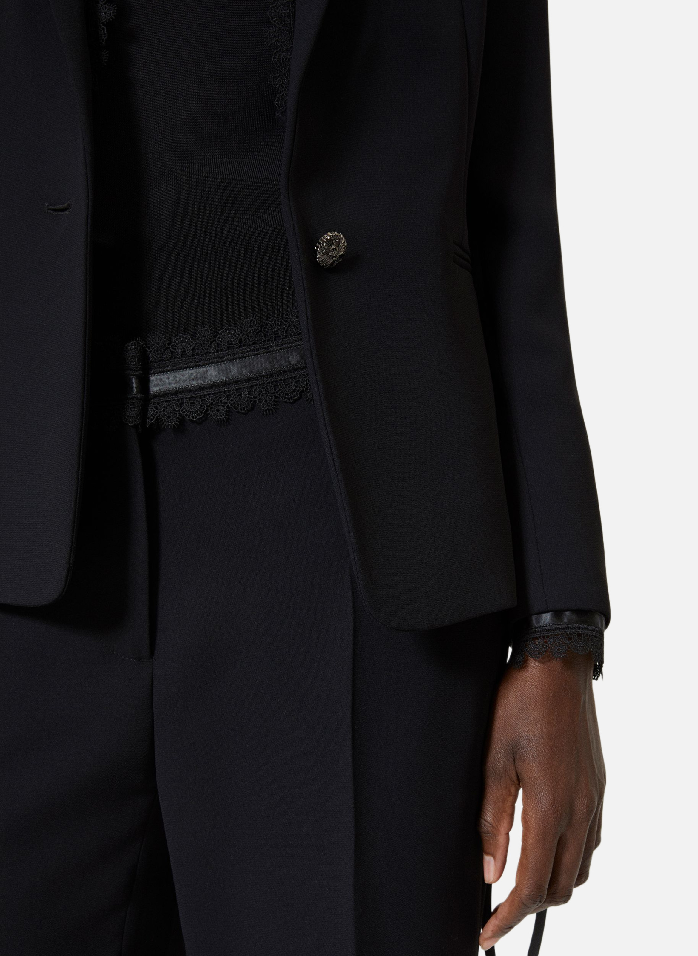 Tailored jacket with lace band THE KOOPLES Black