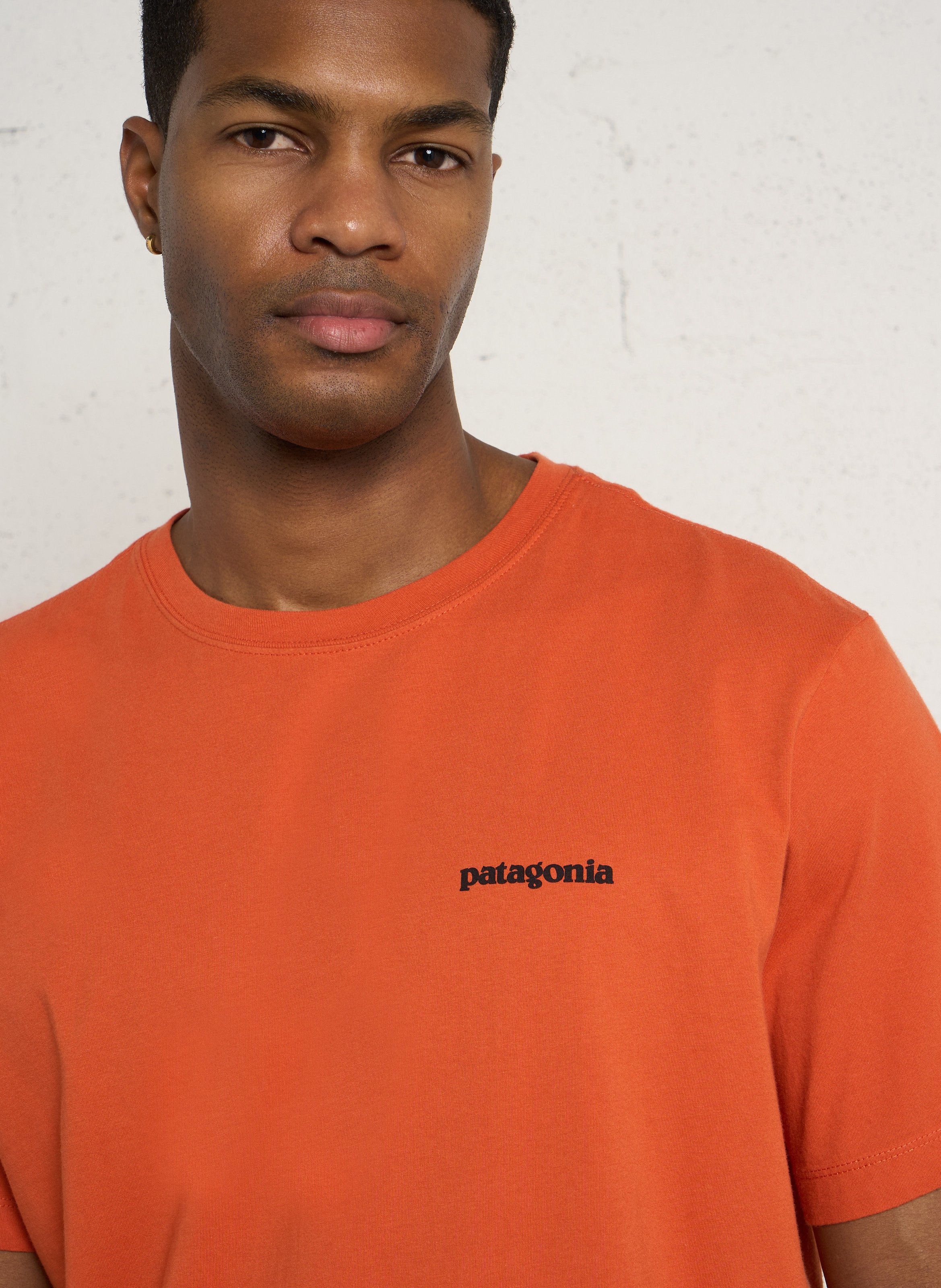 Oversize T-Shirt mit Rundhalsausschnitt aus Bio-Baumwolle mit Siebdruck PATAGONIA Orange