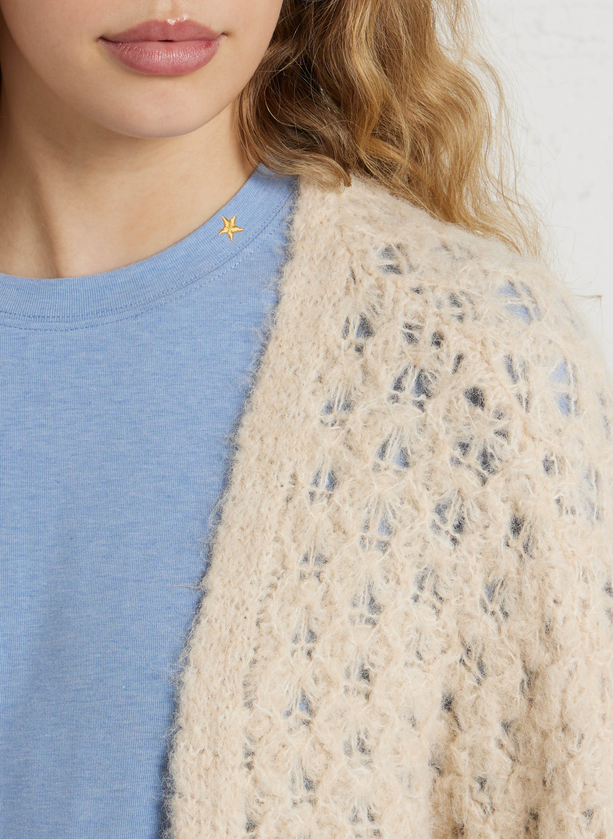 Oversized, gebreid vest LA PETITE ETOILE Beige