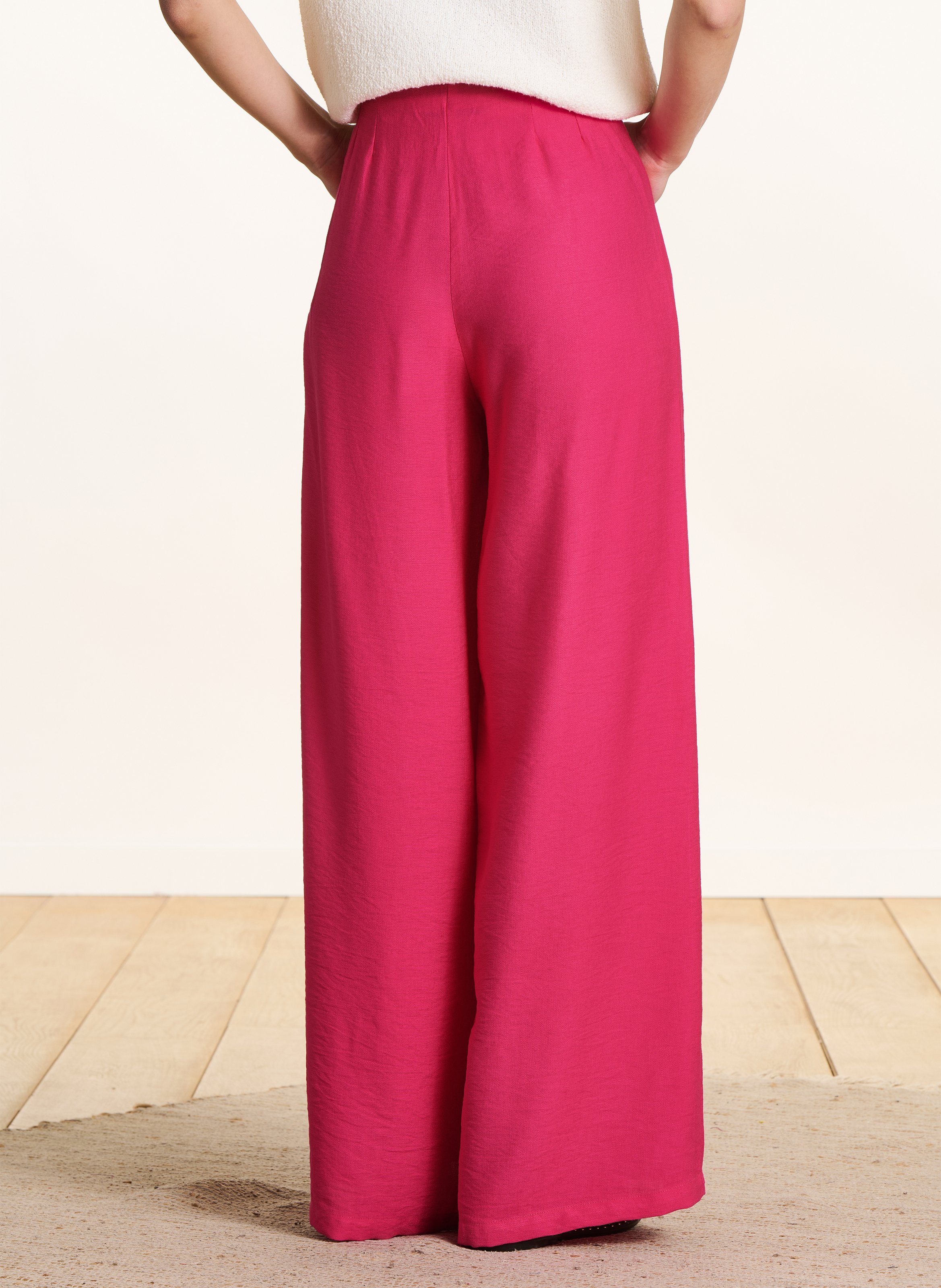 Azawood - Weite Hose mit hohem Bund LA FEE MARABOUTEE Rosa