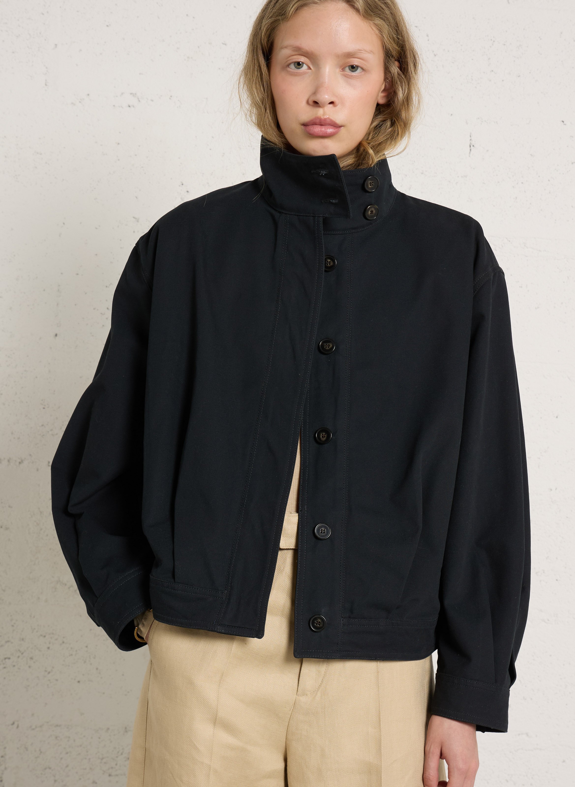 Veste oversize en coton SOEUR Bleu