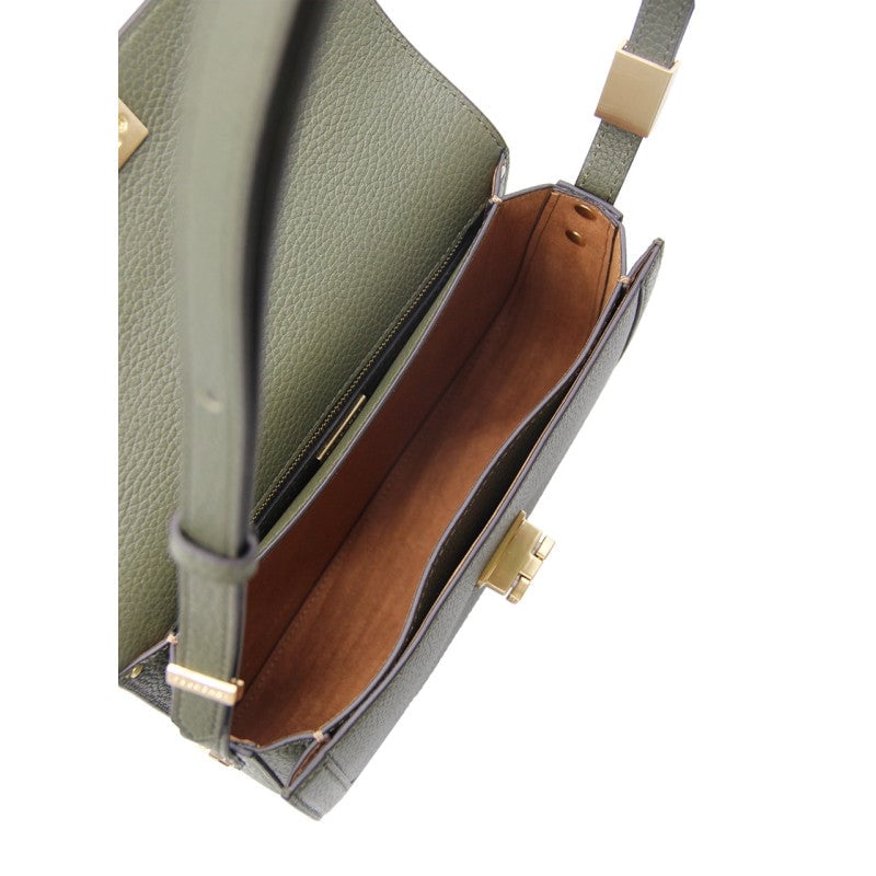 Crossbody bag in cowhide leather Khaki