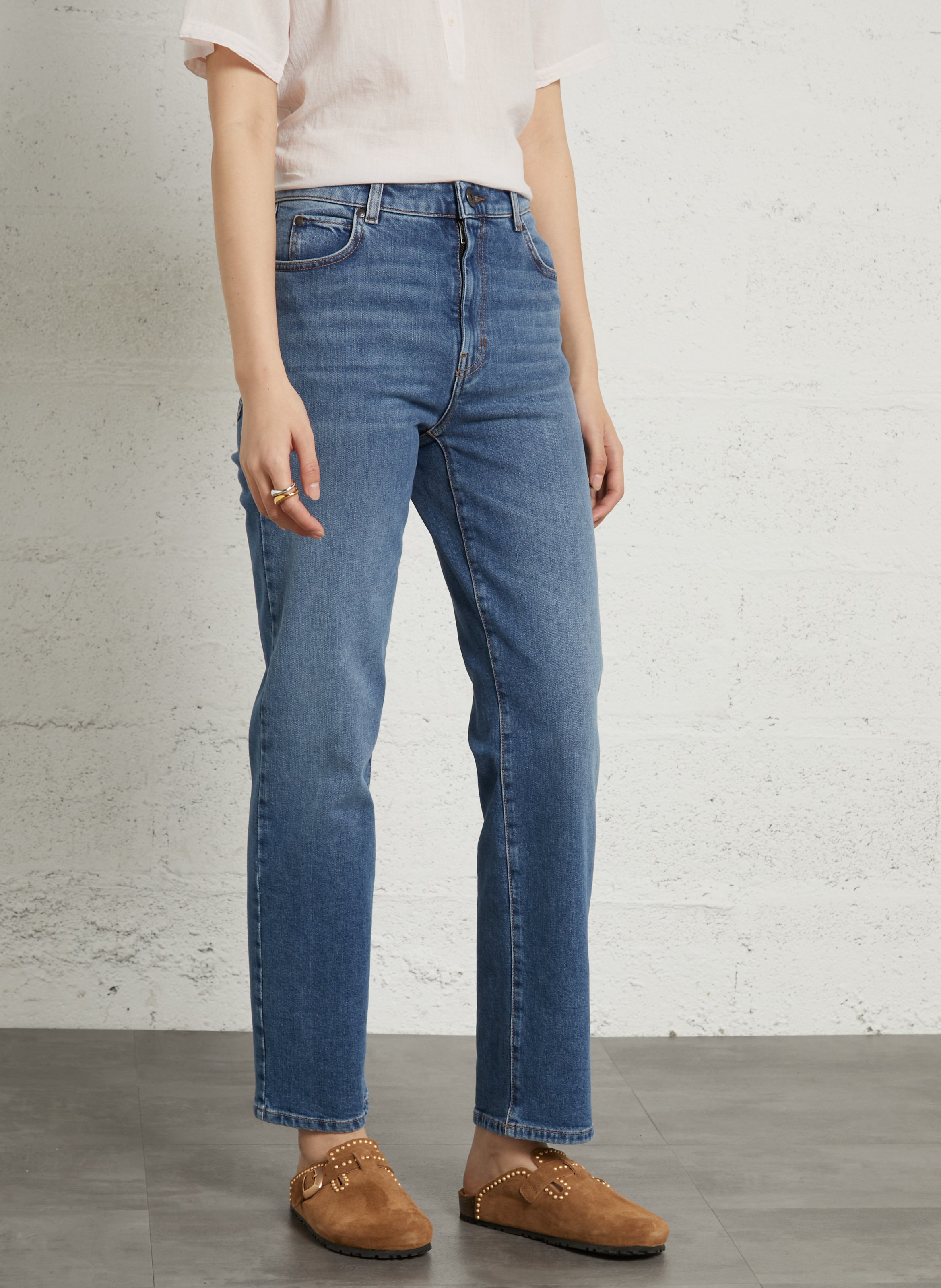 Gerade geschnittene Jeans aus Baumwoll-Mix MAX MARA WEEK END Blau