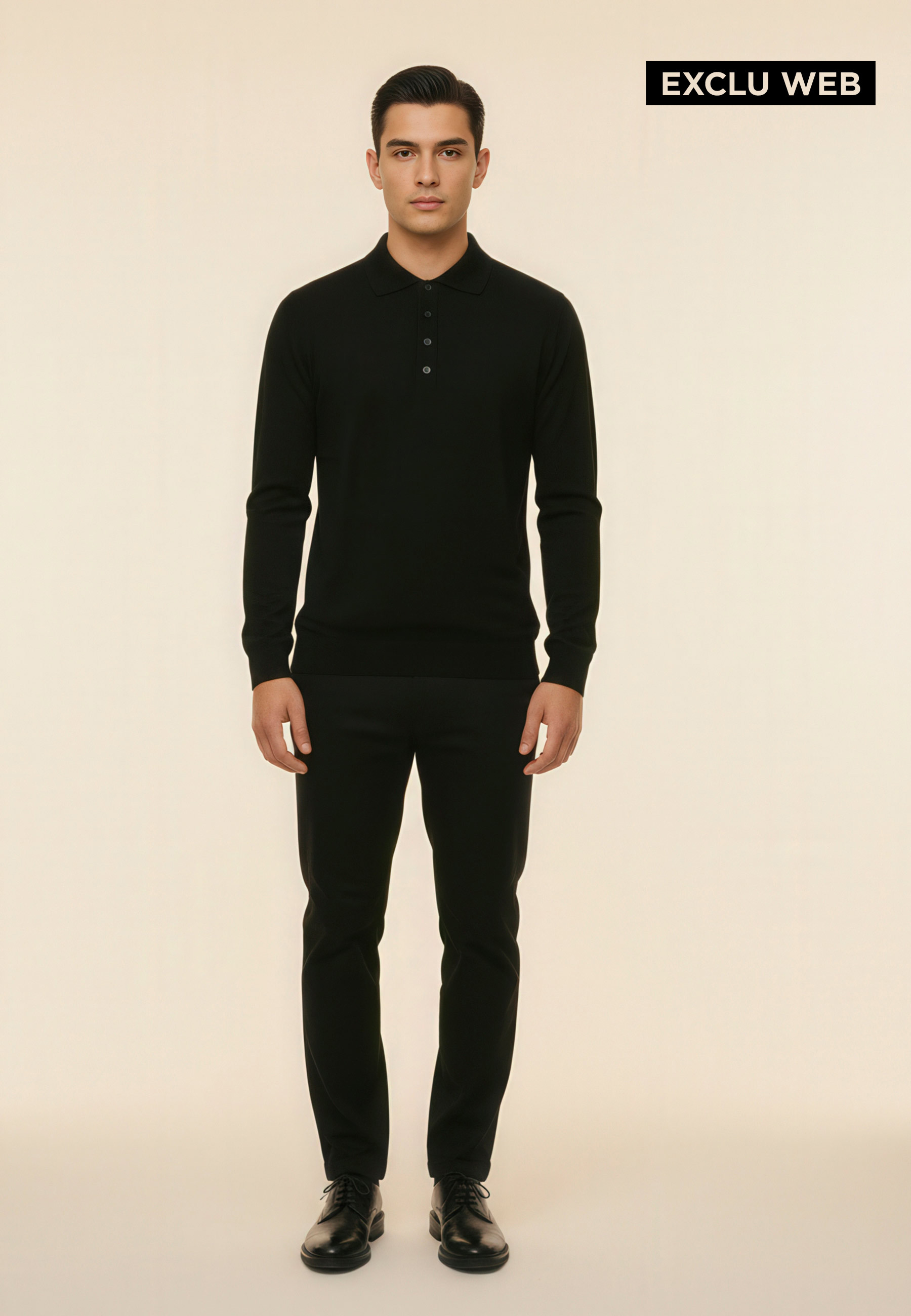 Wool and silk polo neck sweater MAISON MONTAGUT Black
