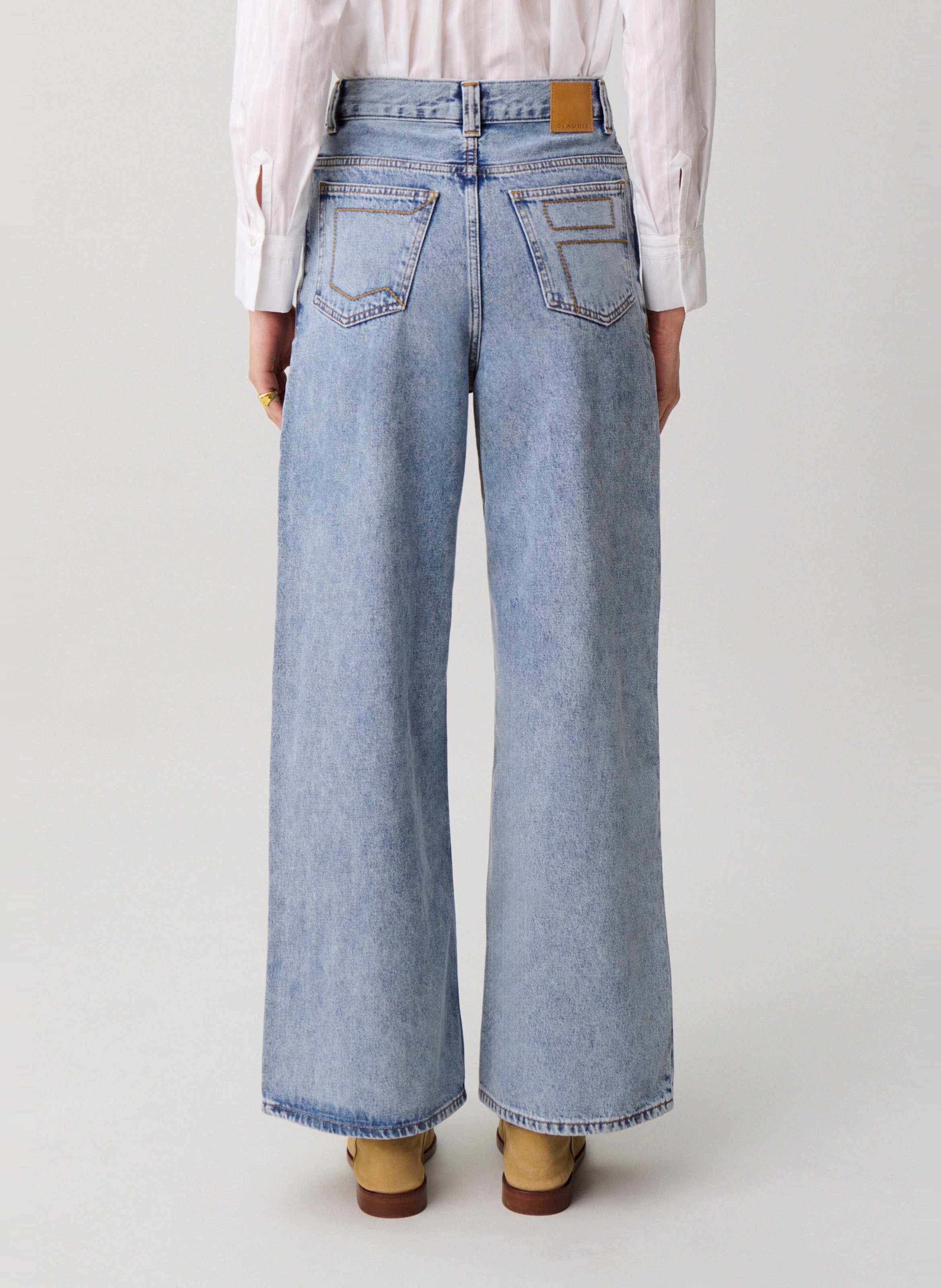 Jean droit en coton CLAUDIE PIERLOT Bleu