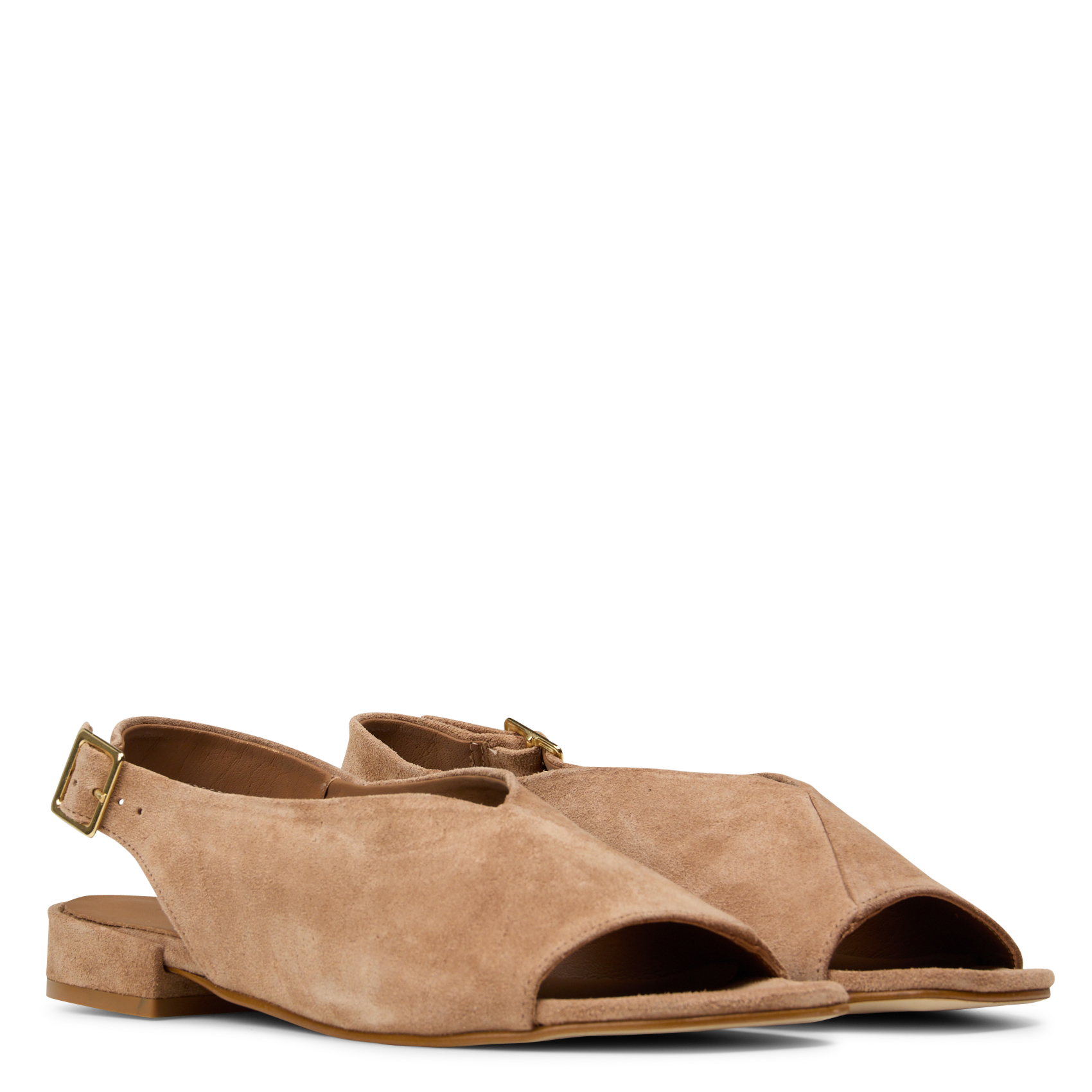 Sandales plates en cuir velours MELLOW YELLOW Beige