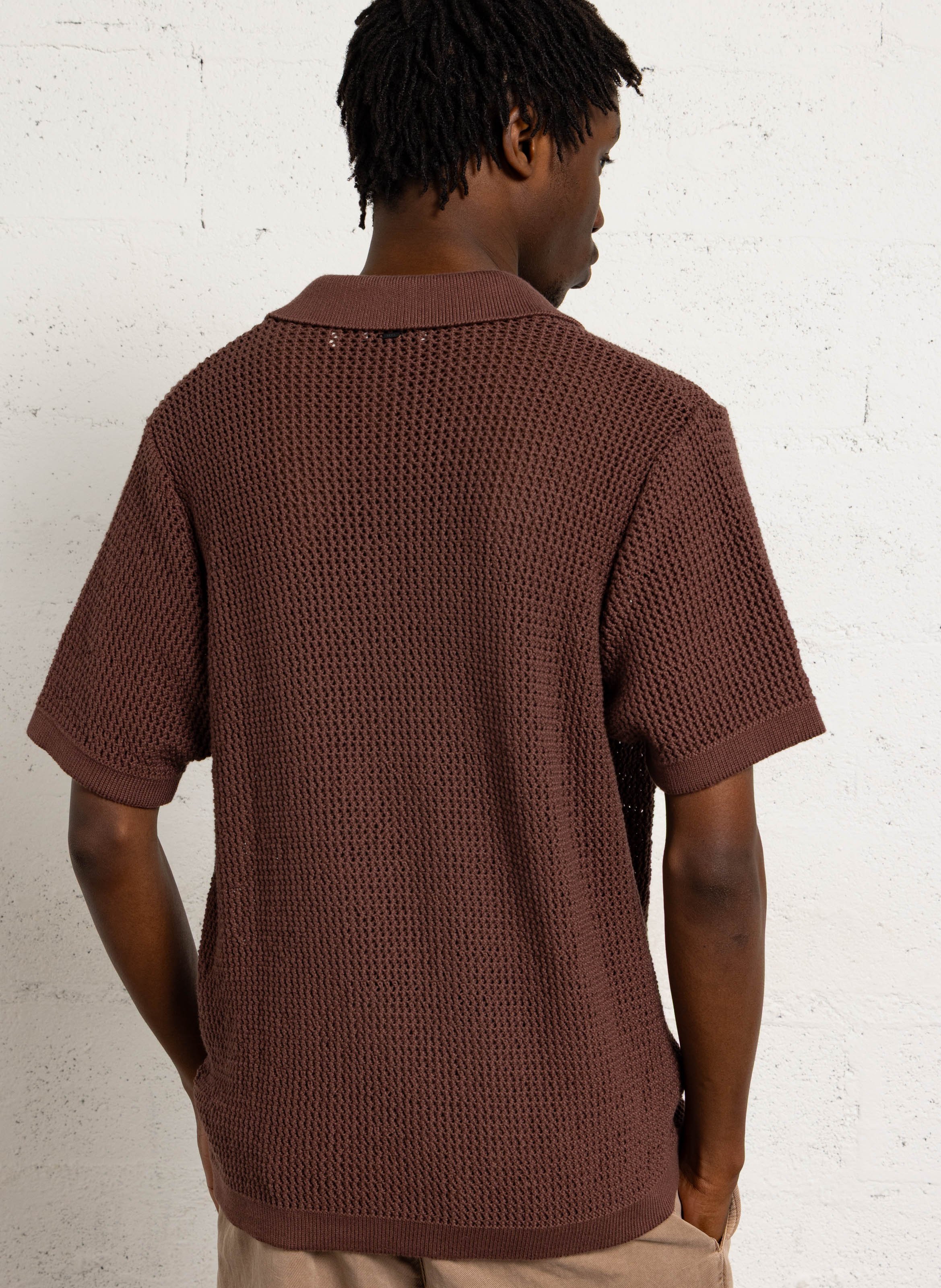 Gerade geschnittenes Poloshirt aus Baumwoll-Mix IKKS Braun