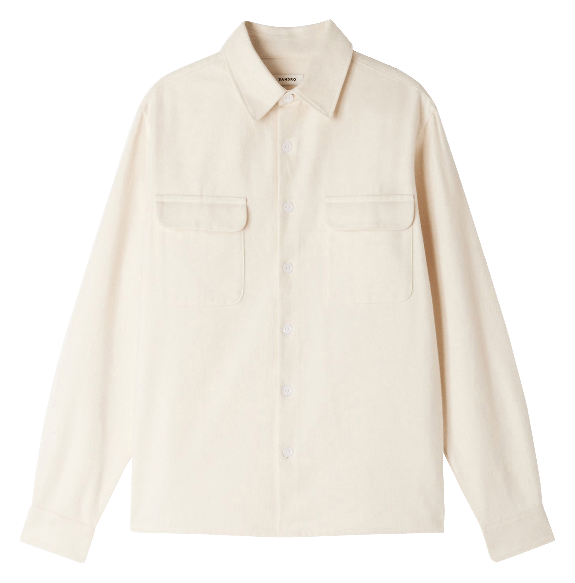 Rechte effen knoopblouse | Beige SANDRO Heren