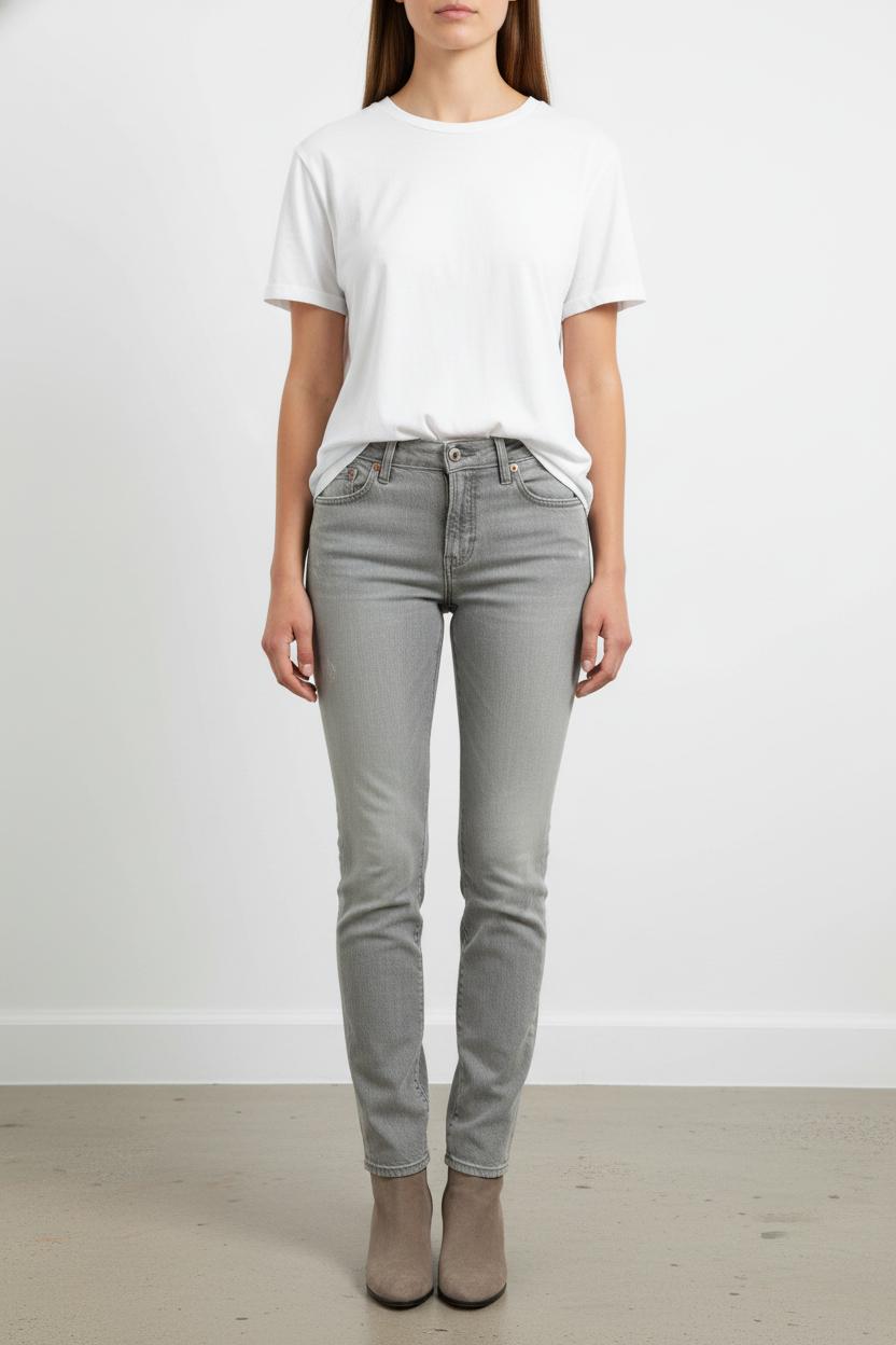 Cropped slim jeans with studs LEVI'S - Seconde main Grey
