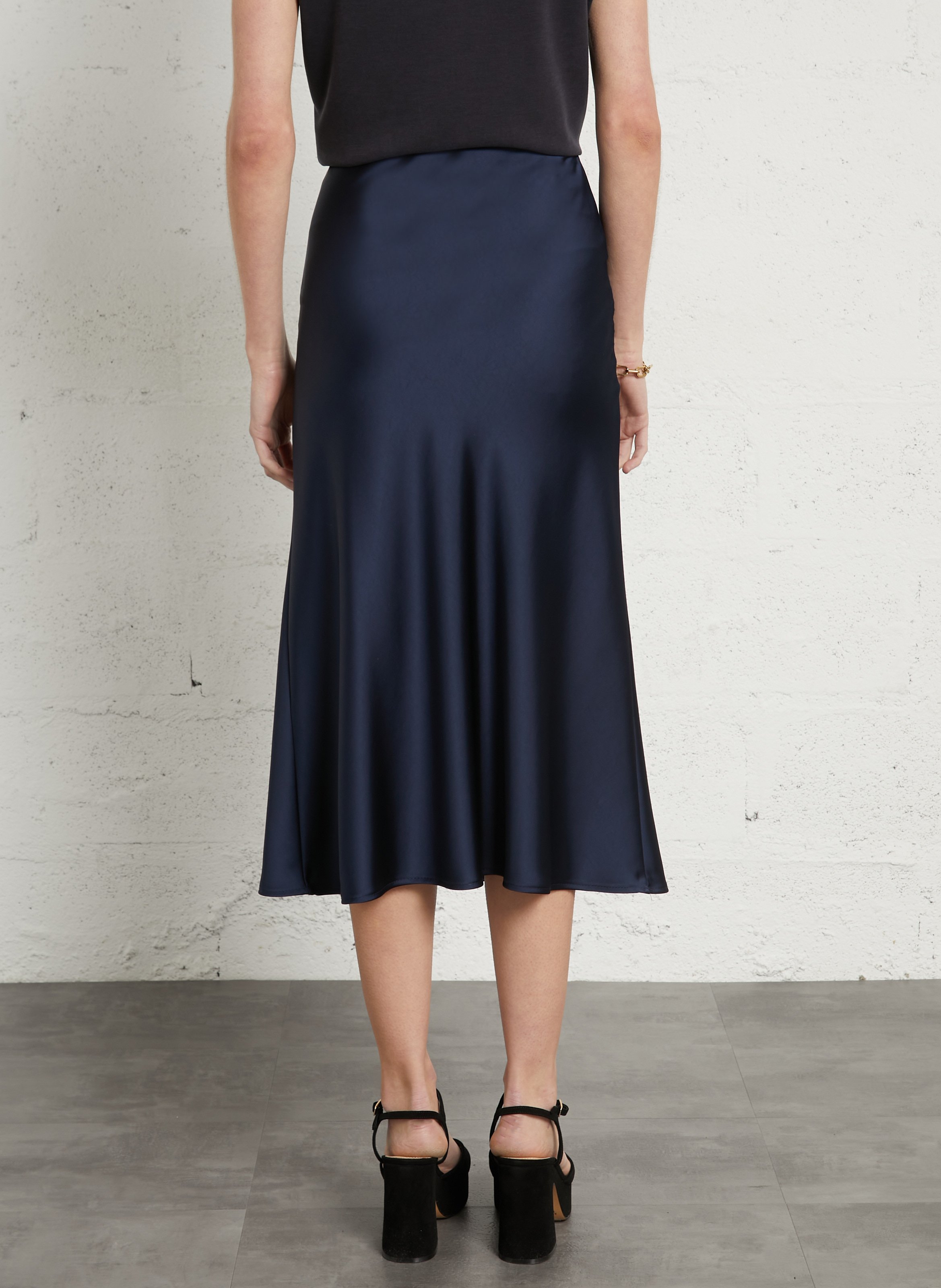 Long satin-effect skirt IMPERIAL Blue