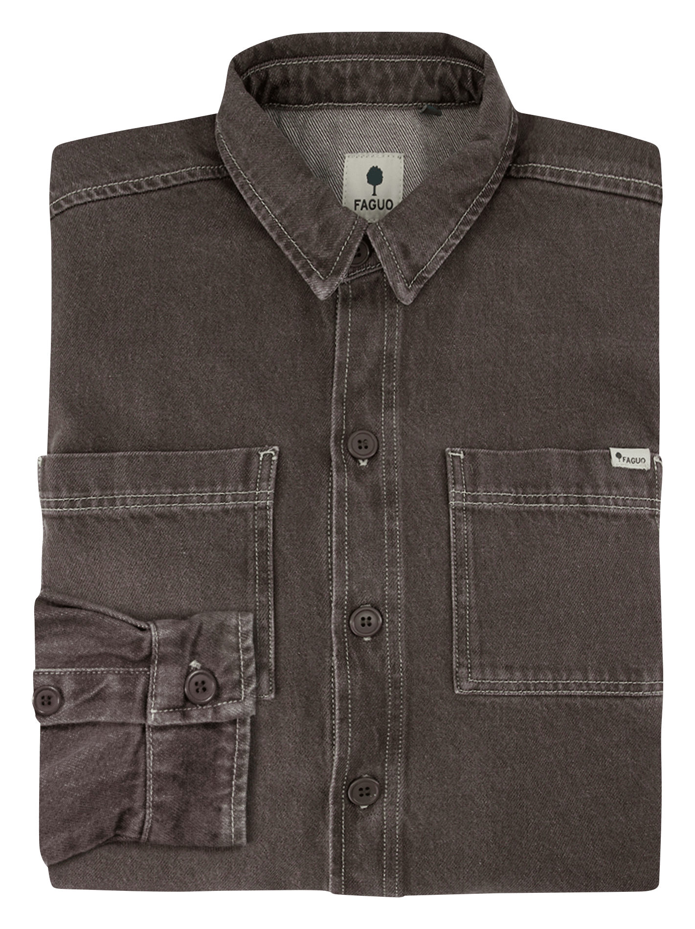 Straight-cut cotton shirt with classic collar FAGUO
