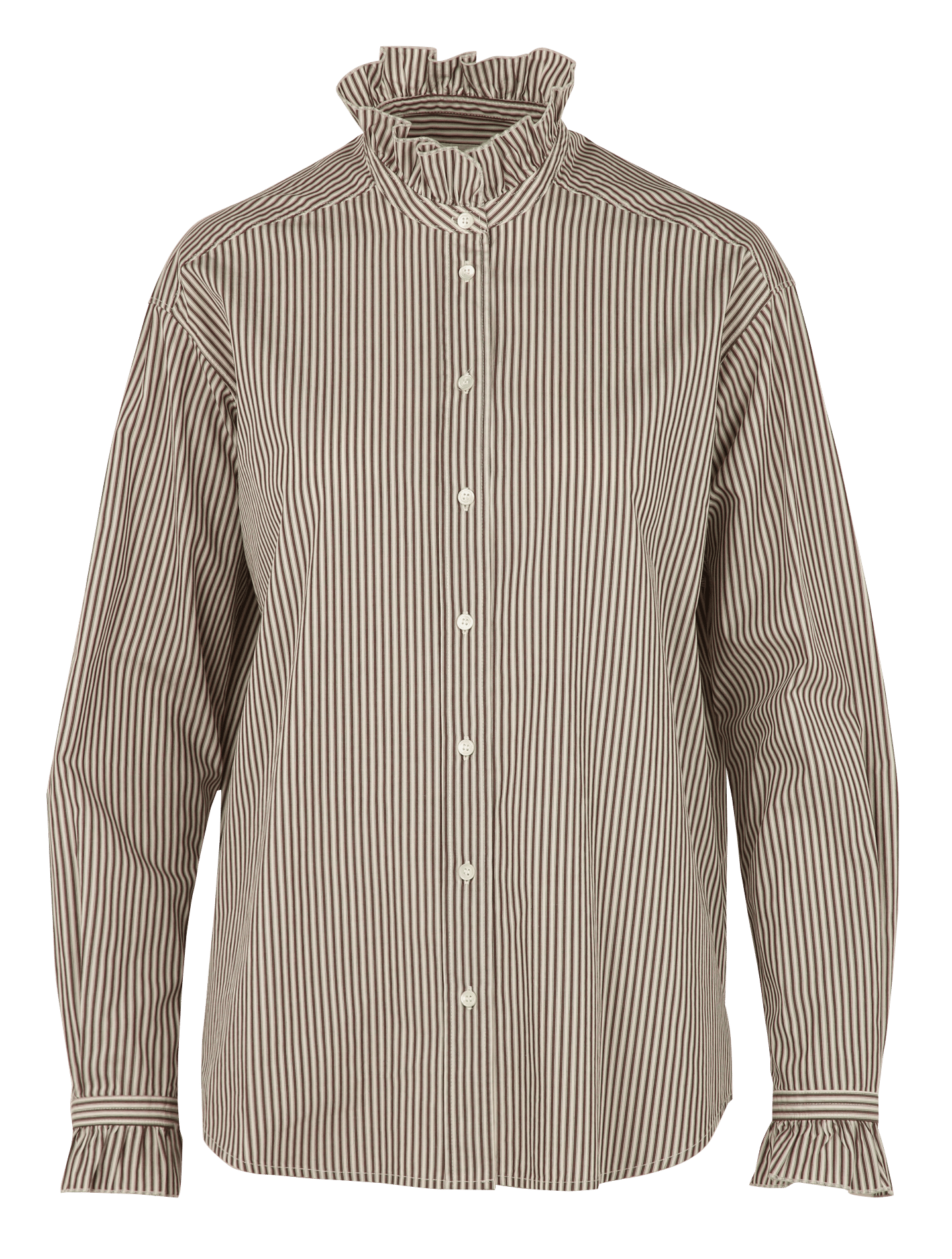Celena striped cotton oversized shirt HARTFORD Brown
