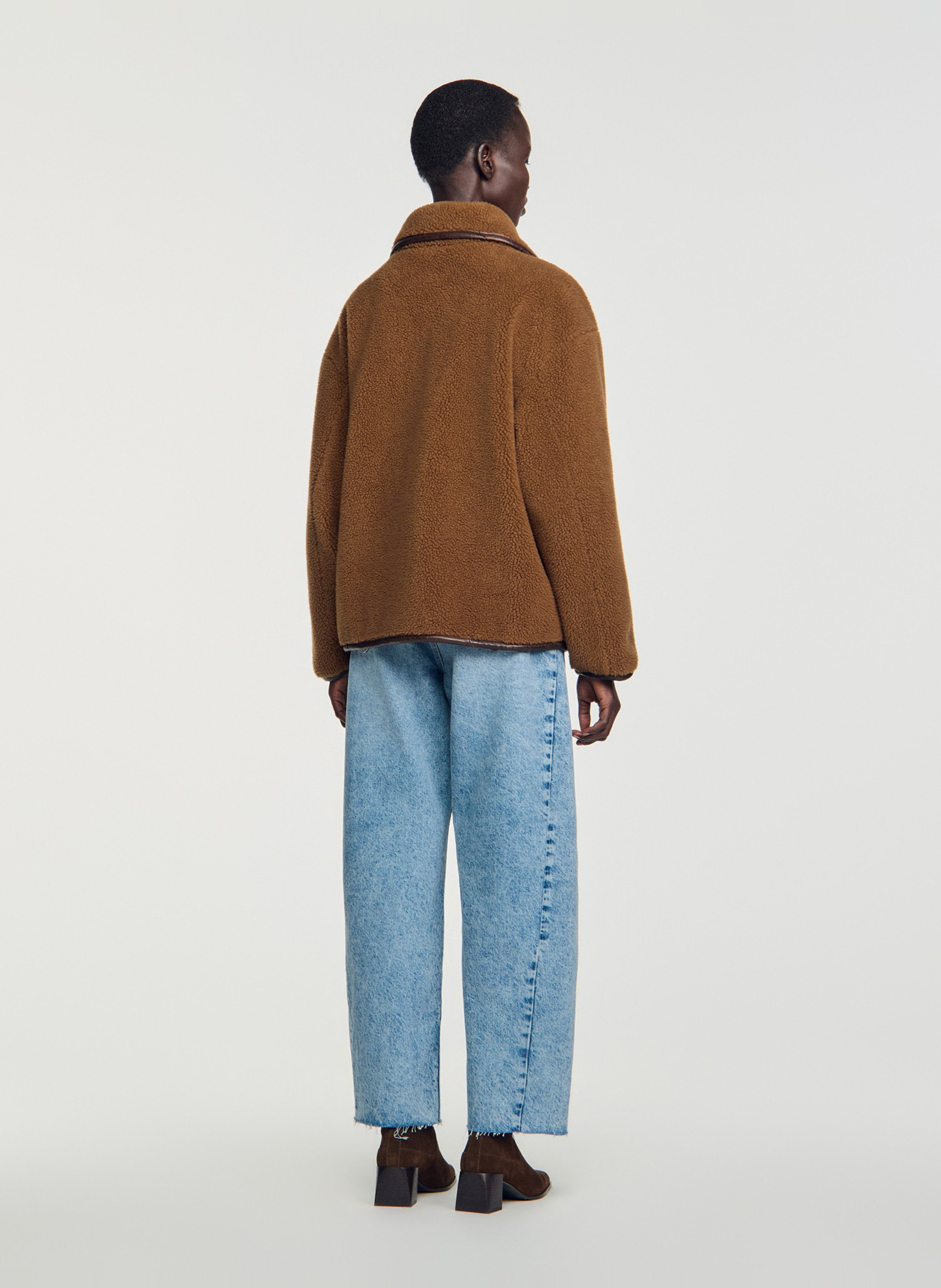Manteau ample en fausse fourrure SANDRO Marron