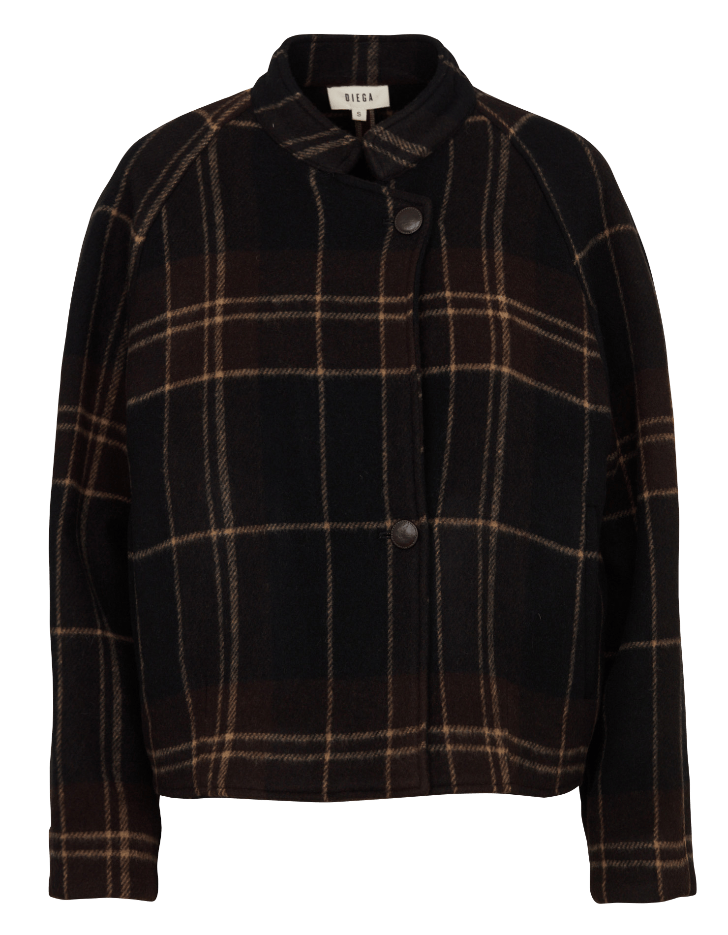 Straight checkered wool blend jacket DIEGA Multicolored