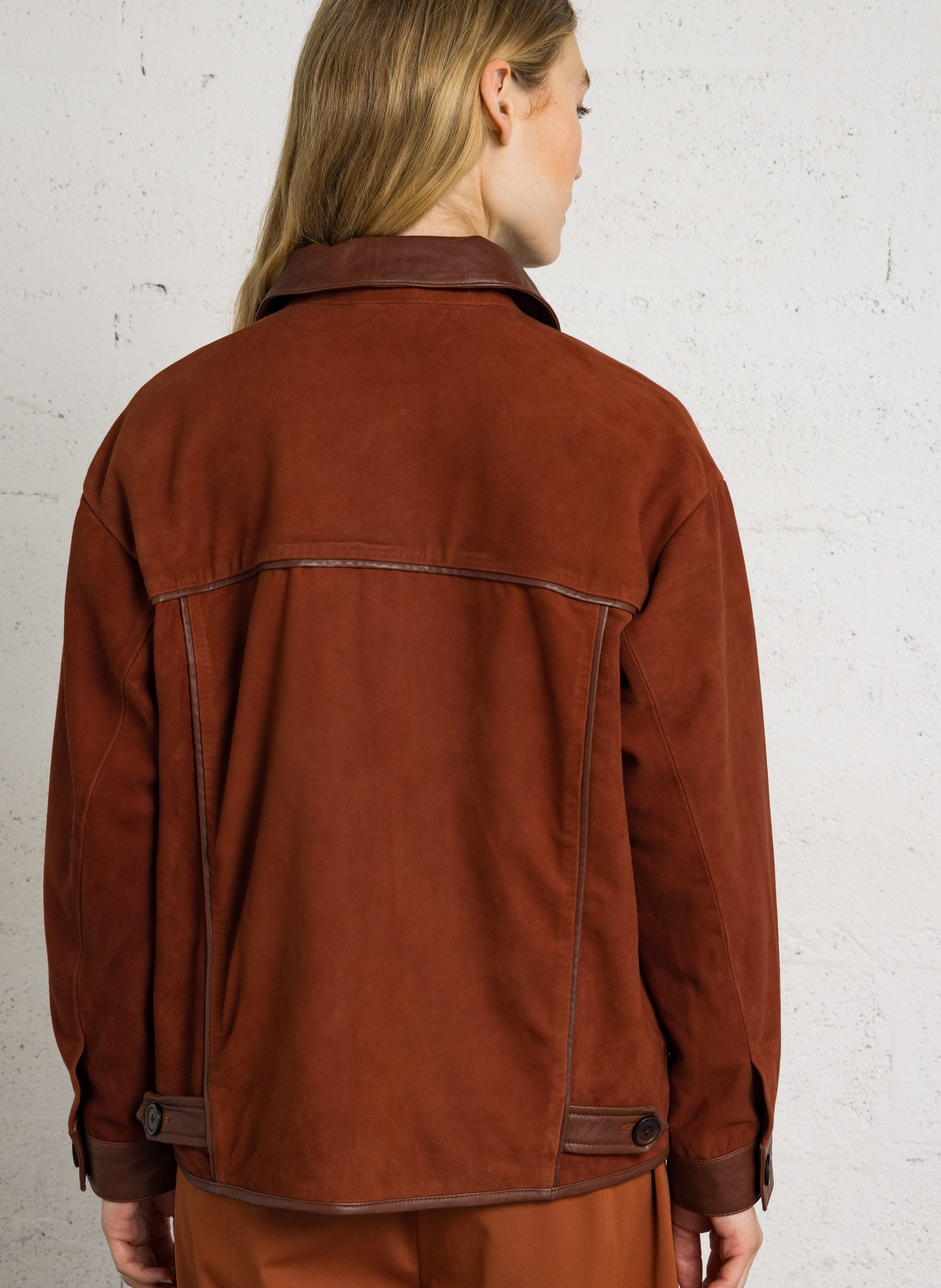 Oversized leren jas MAISON 123 Rood