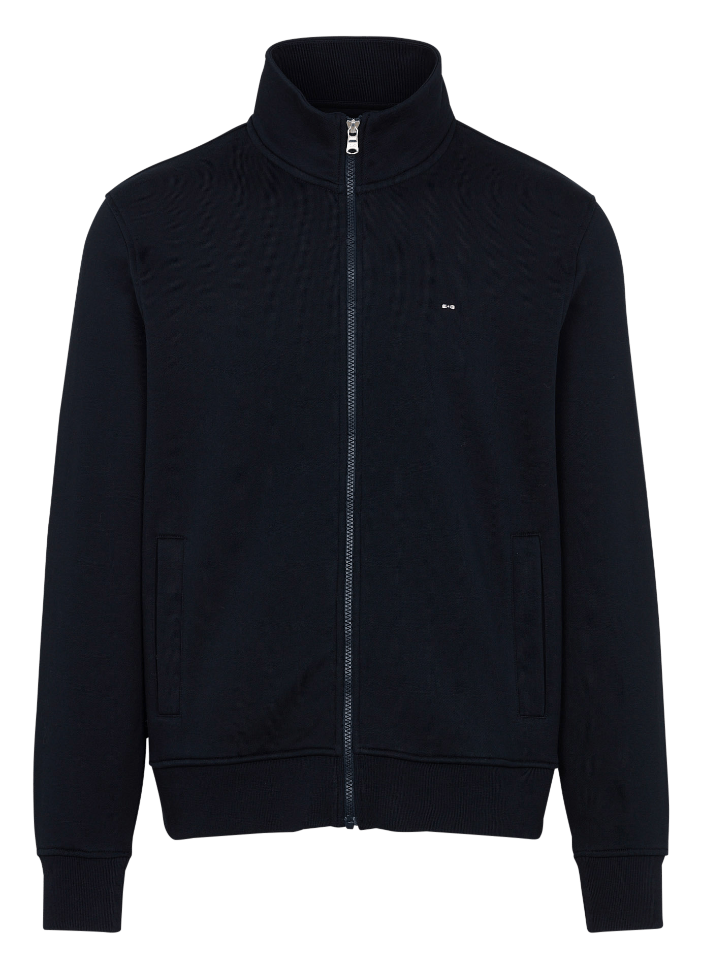 Straight high-neck zip-up cotton sweater EDEN PARK Blue