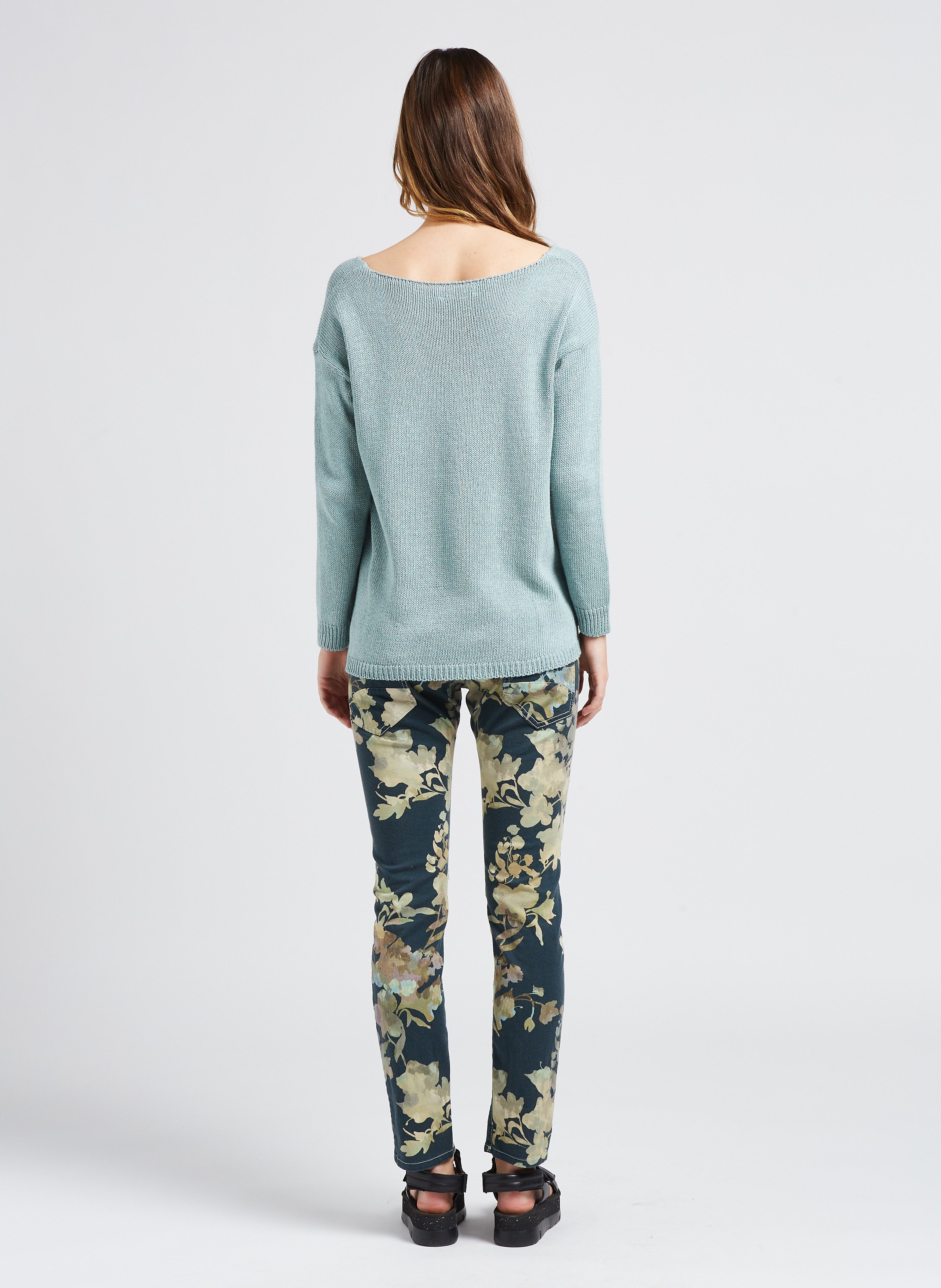 Pantalon slim imprimé en coton  Blanc