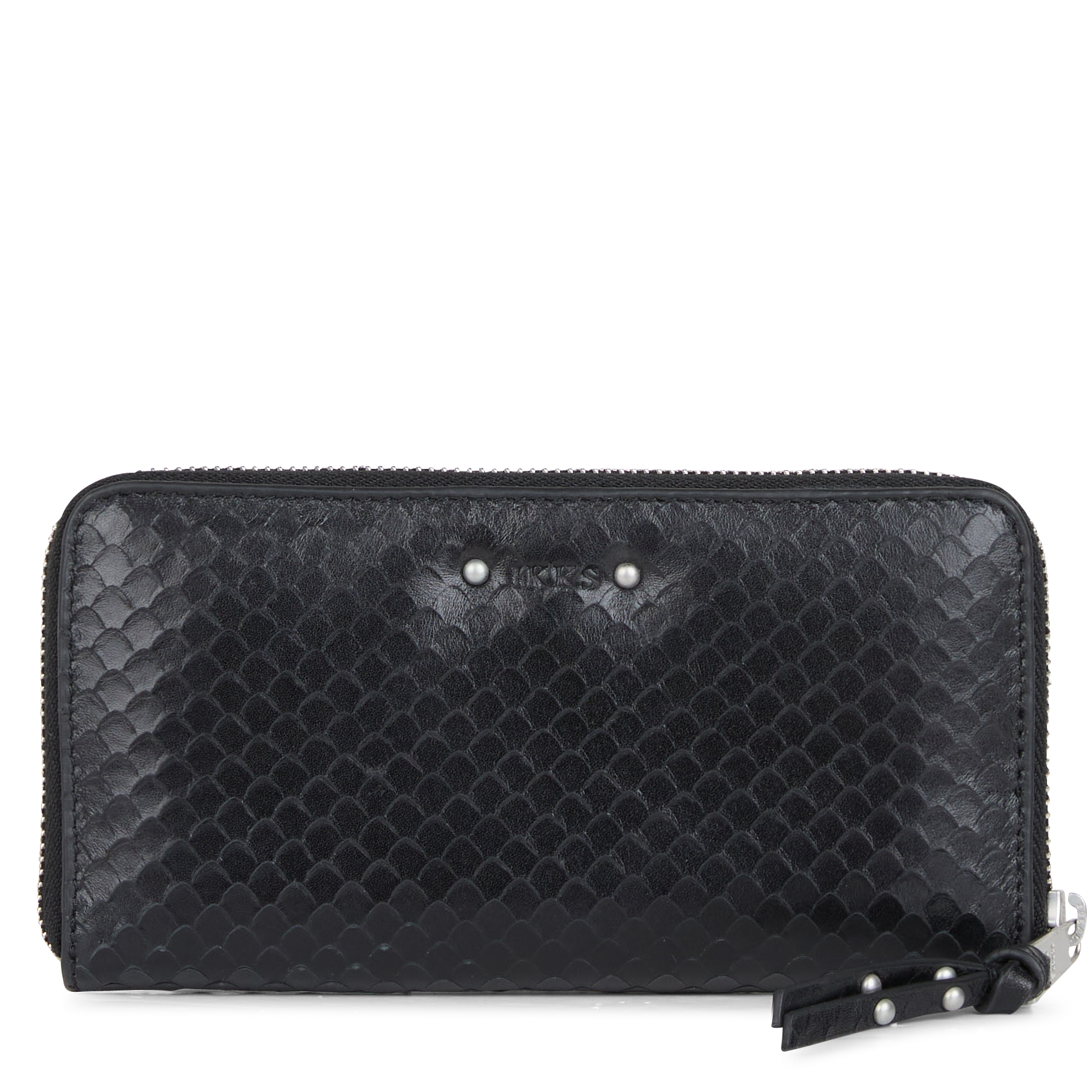 Crocodile-embossed leather wallet IKKS Black