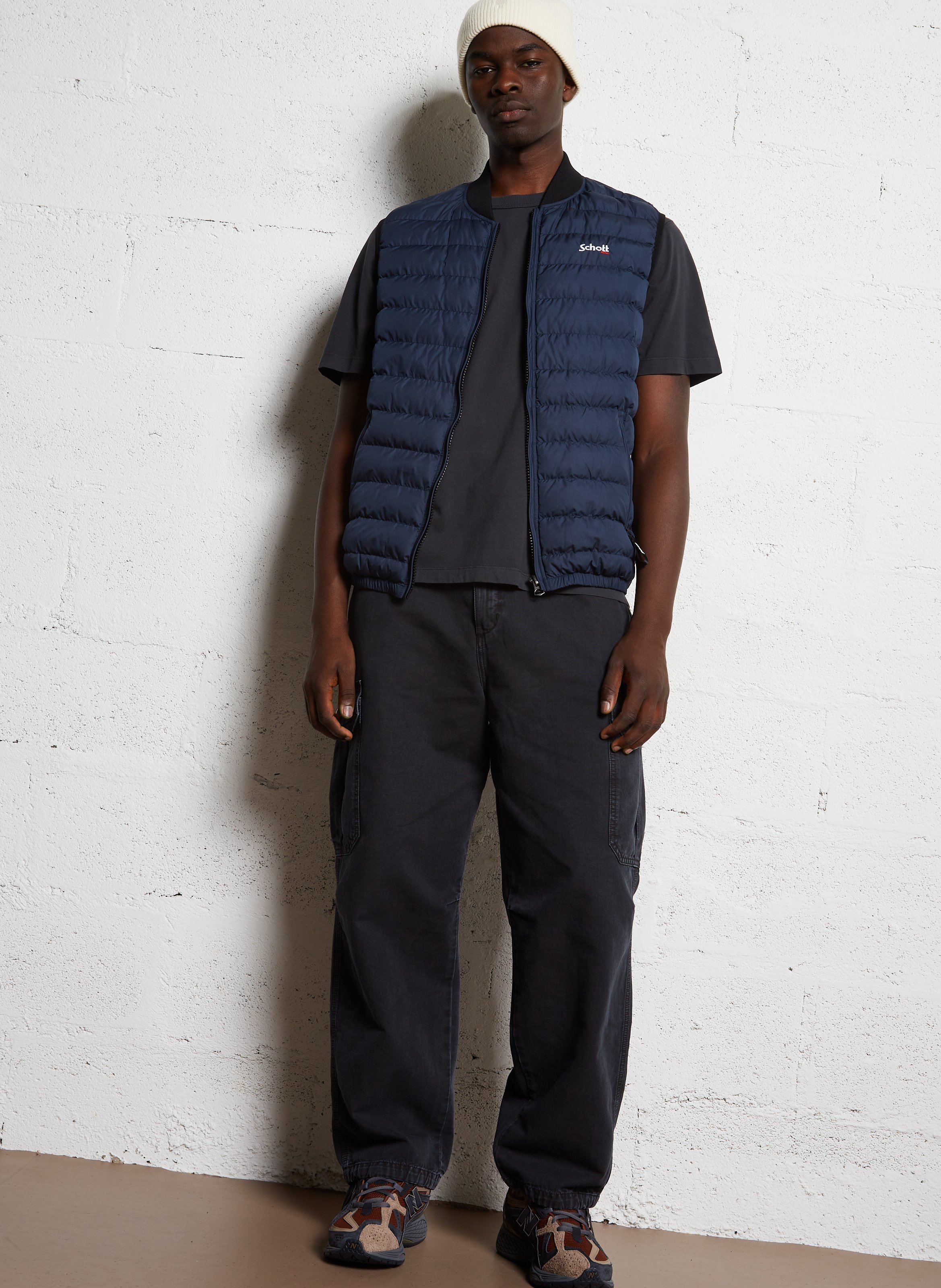 Doudoune matelassée sans manches SCHOTT Bleu