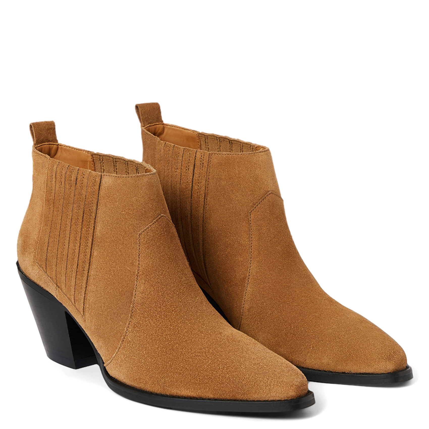 Boots à talon en cuir velours GERARD DAREL Marron