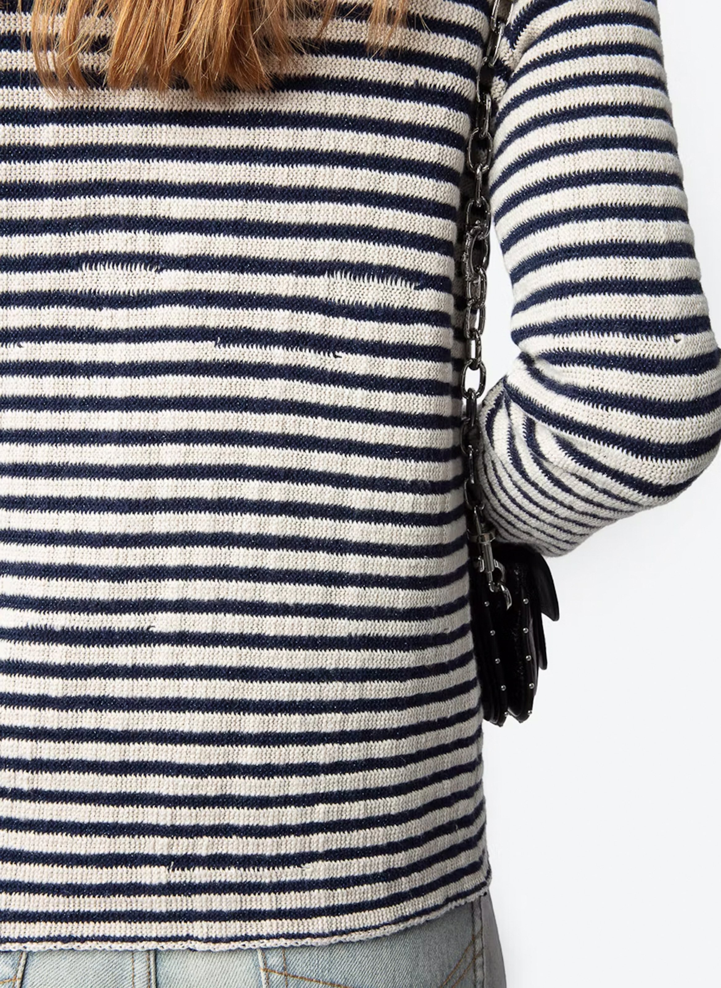 Pull boutonné rayé en coton mélangé ZADIG&VOLTAIRE Bleu