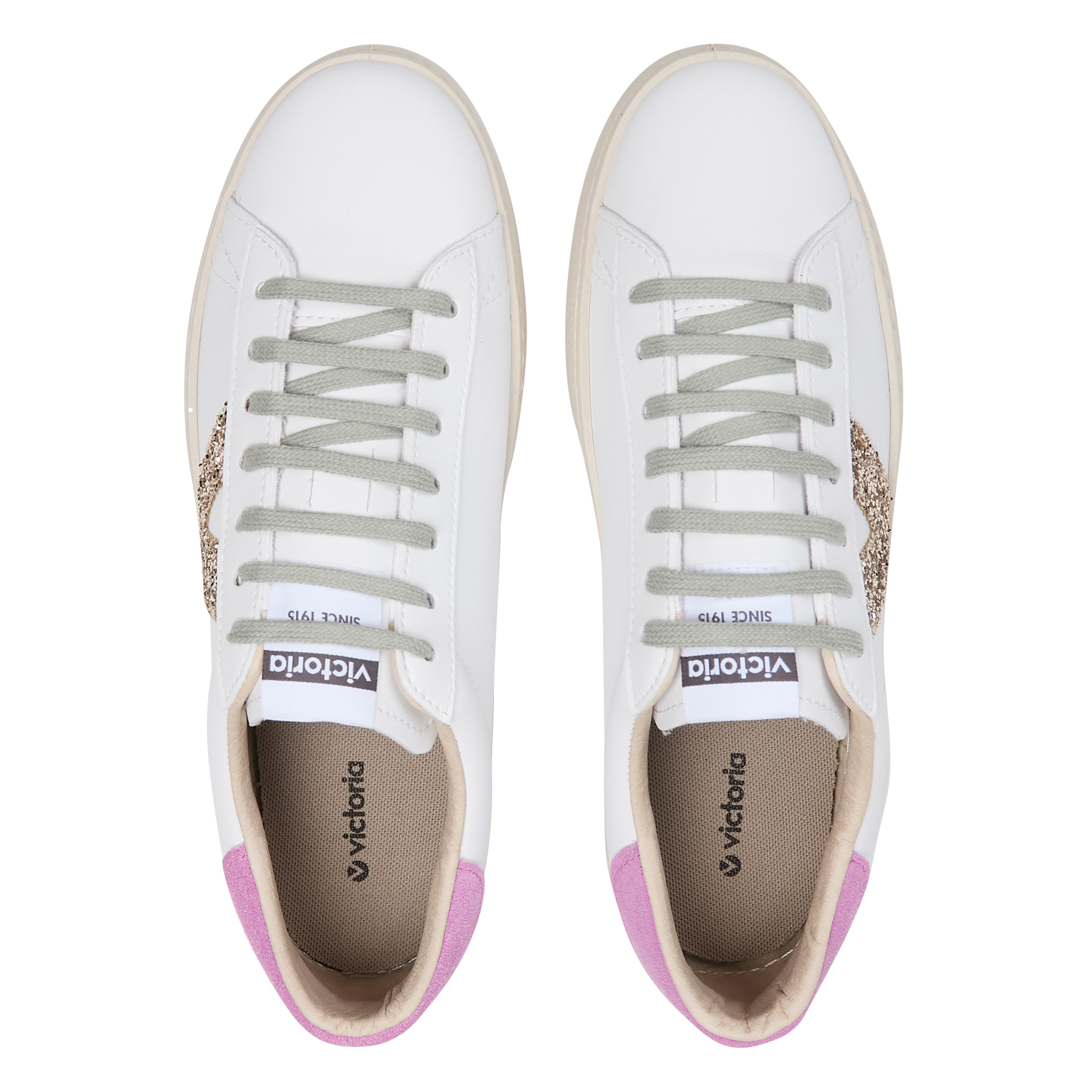 Baskets basses en cuir VICTORIA Rose