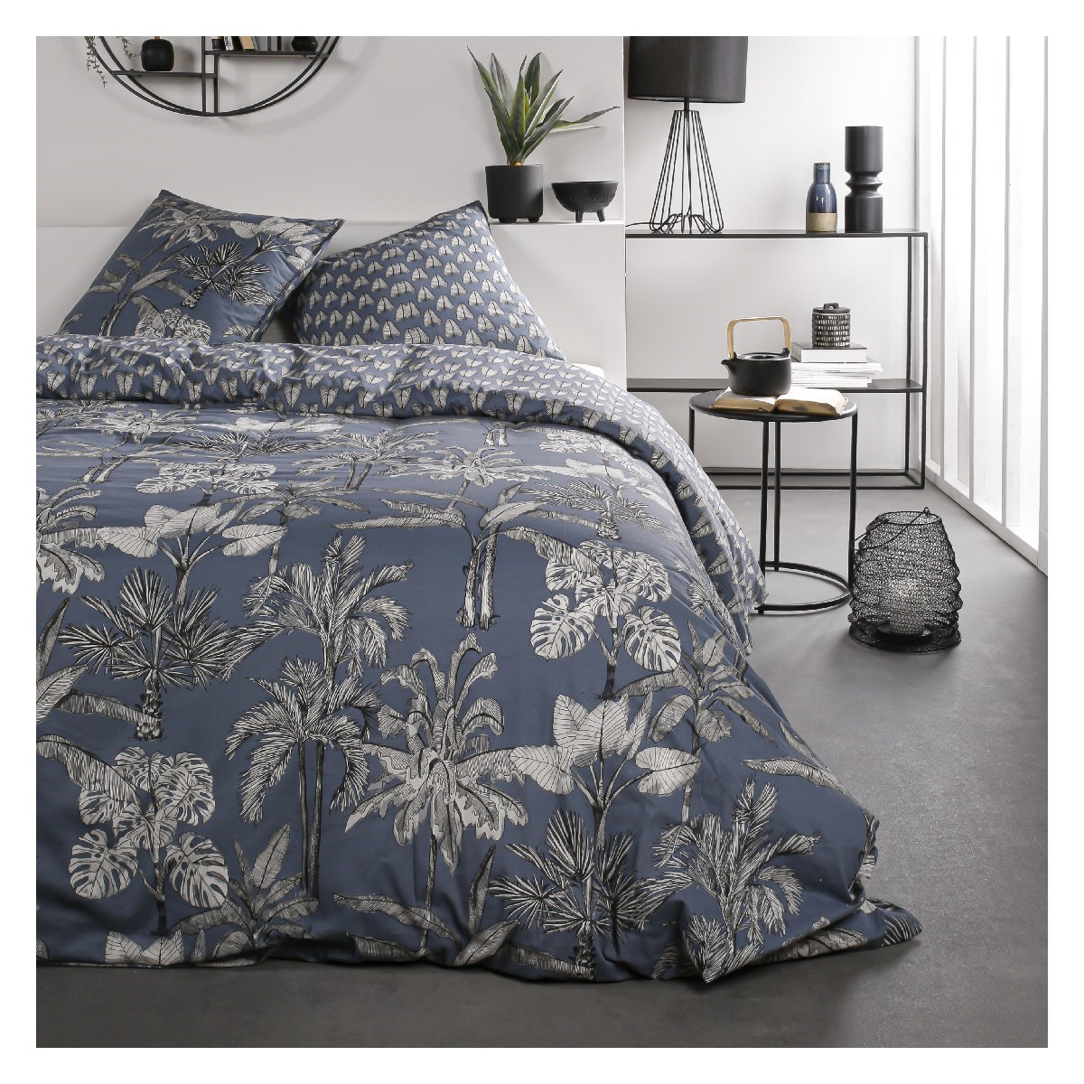 Jungle print cotton bedding set TODAY LINGE DE MAISON Blue