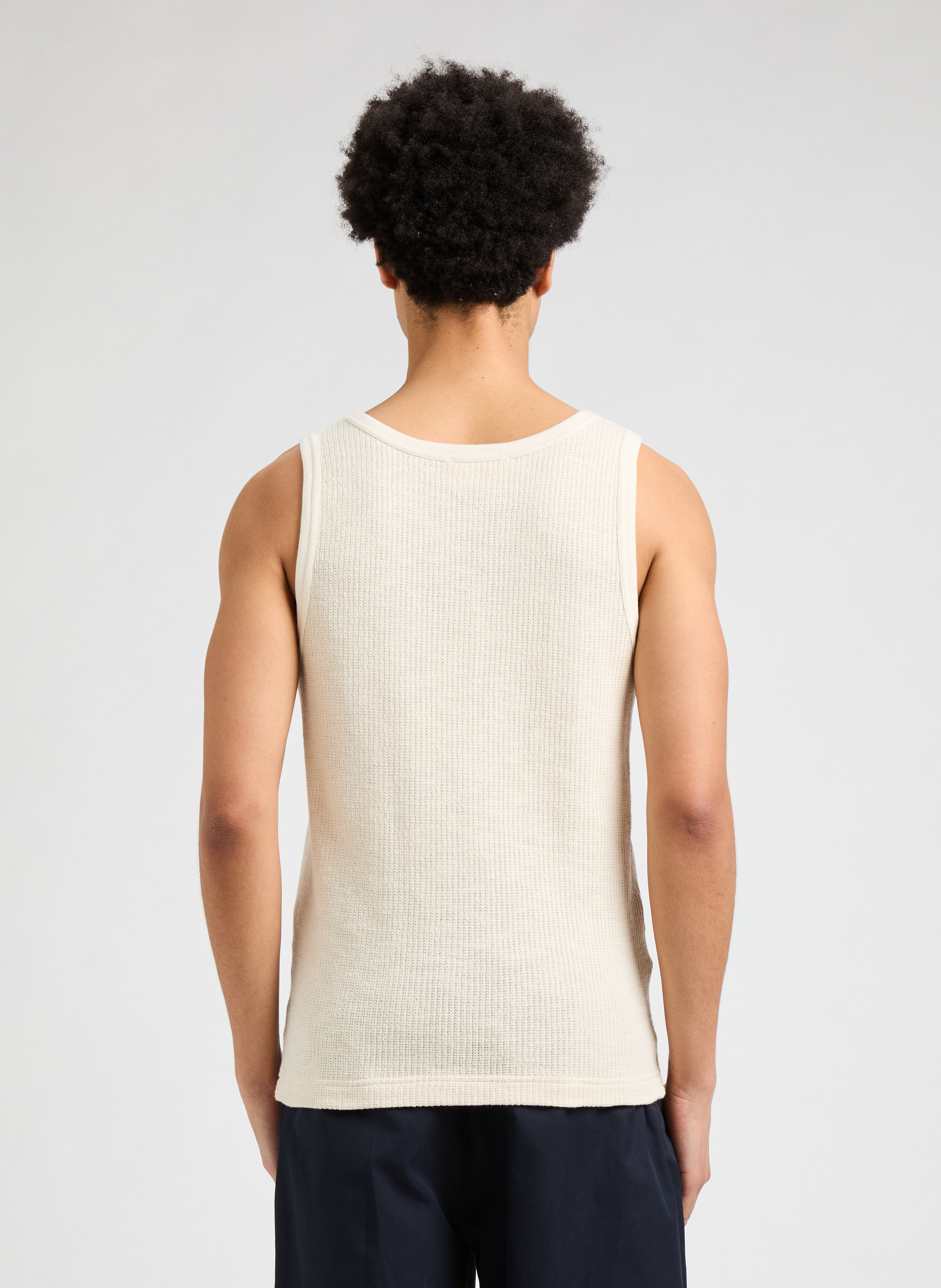 Ribbed cotton tank top SAISON 1865 Beige