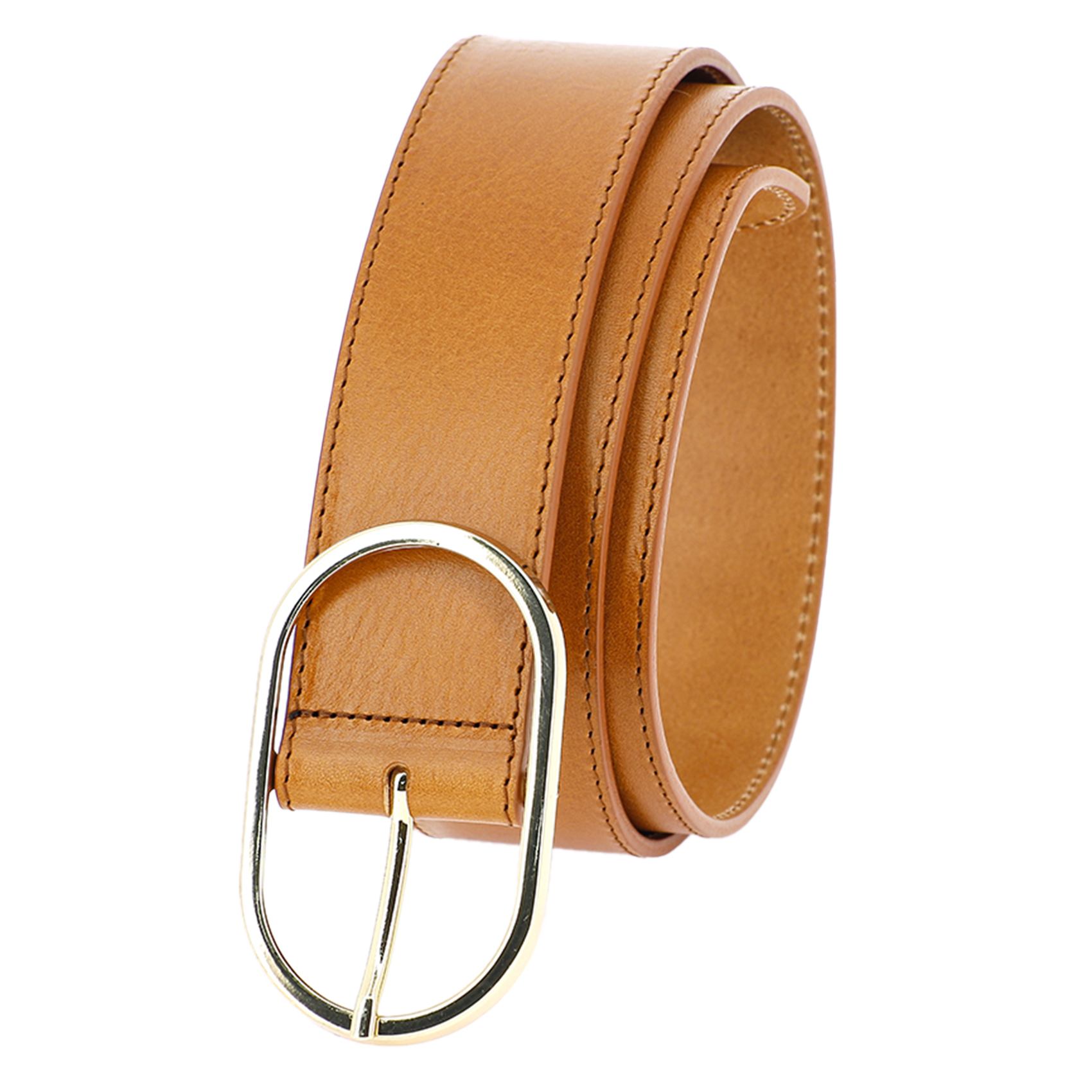 Ceinture en cuir lisse HERBERT FRERE SOEUR Marron