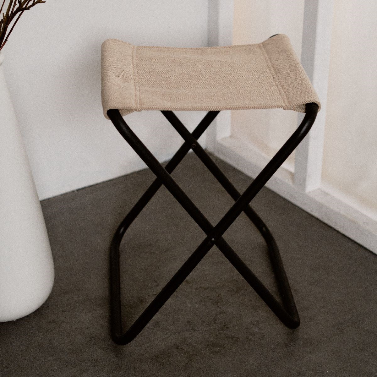 Tabouret en métal FACTORY Beige