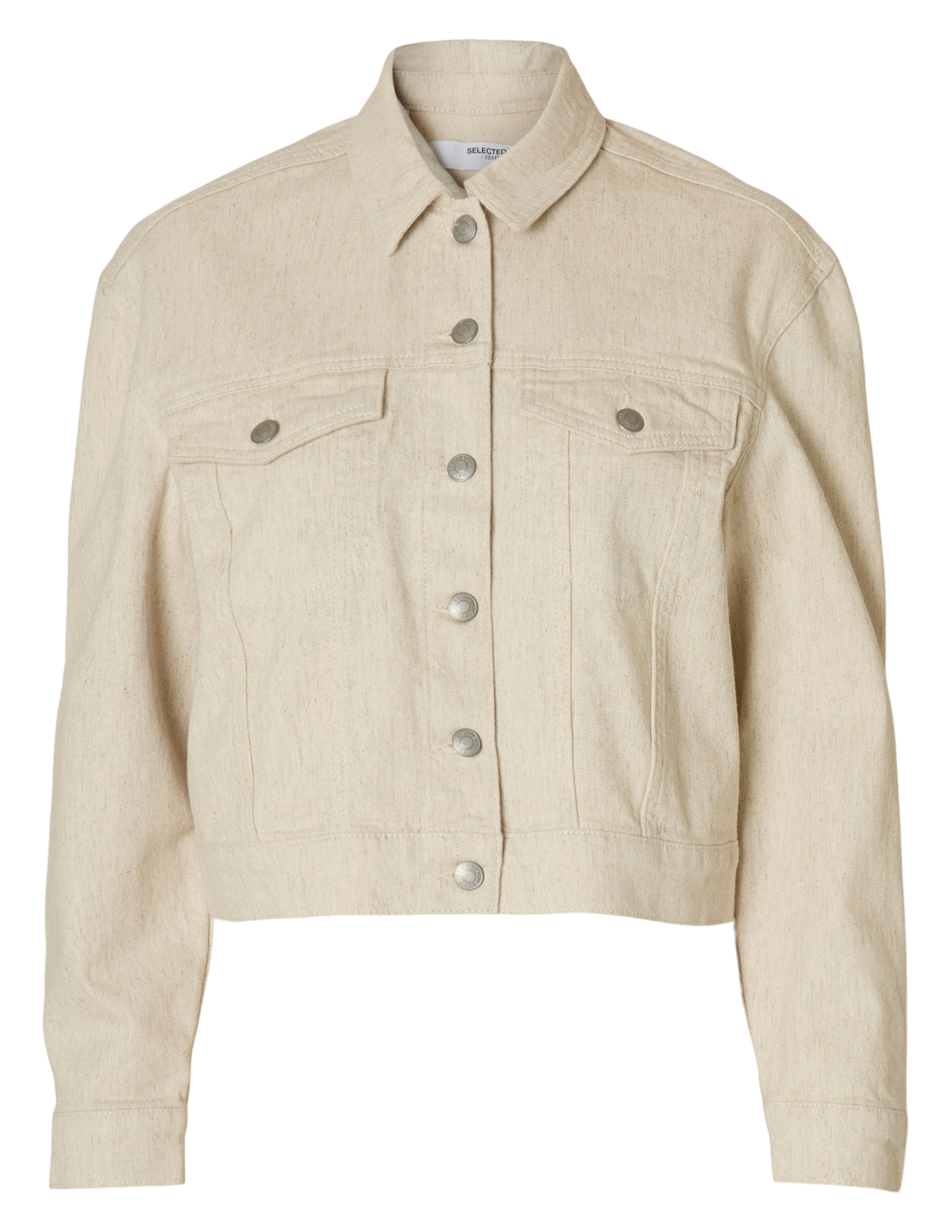 Veste col classique en coton bio SELECTED Beige