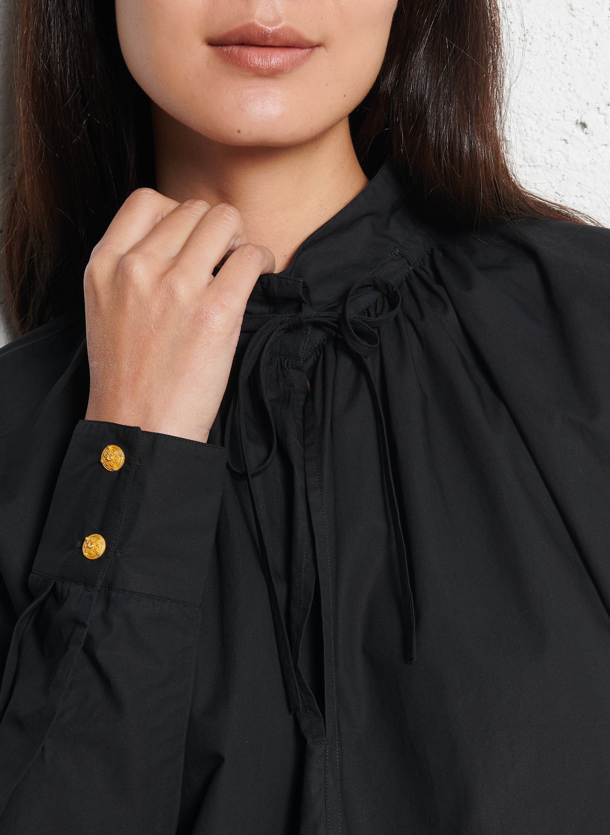 Weite Baumwollbluse LAURENCE BRAS Schwarz