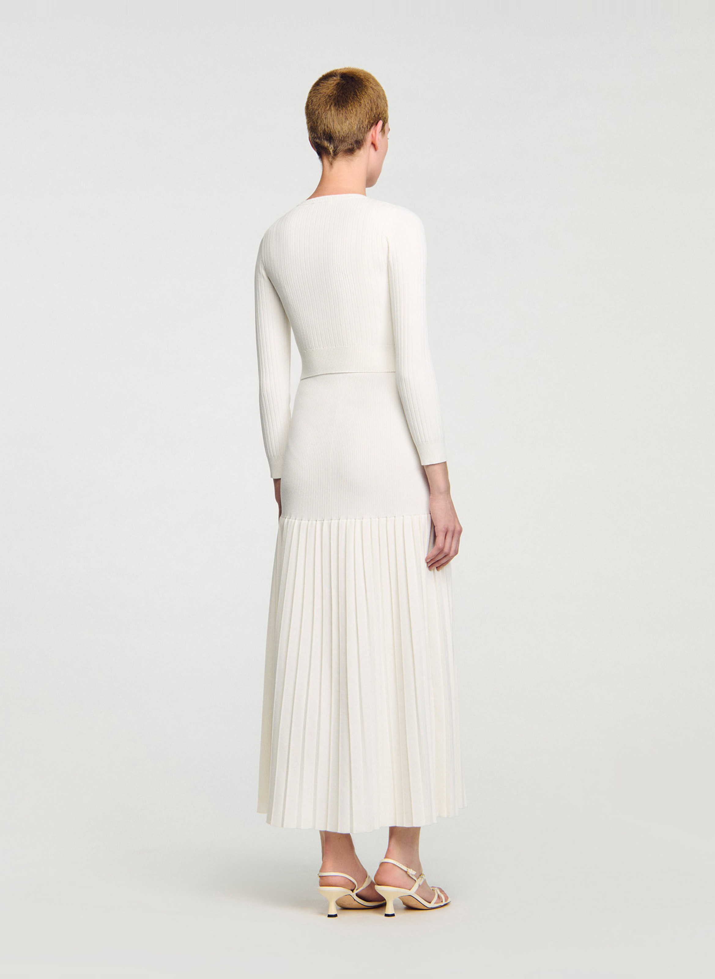 Gilet ajusté en maille SANDRO Blanc