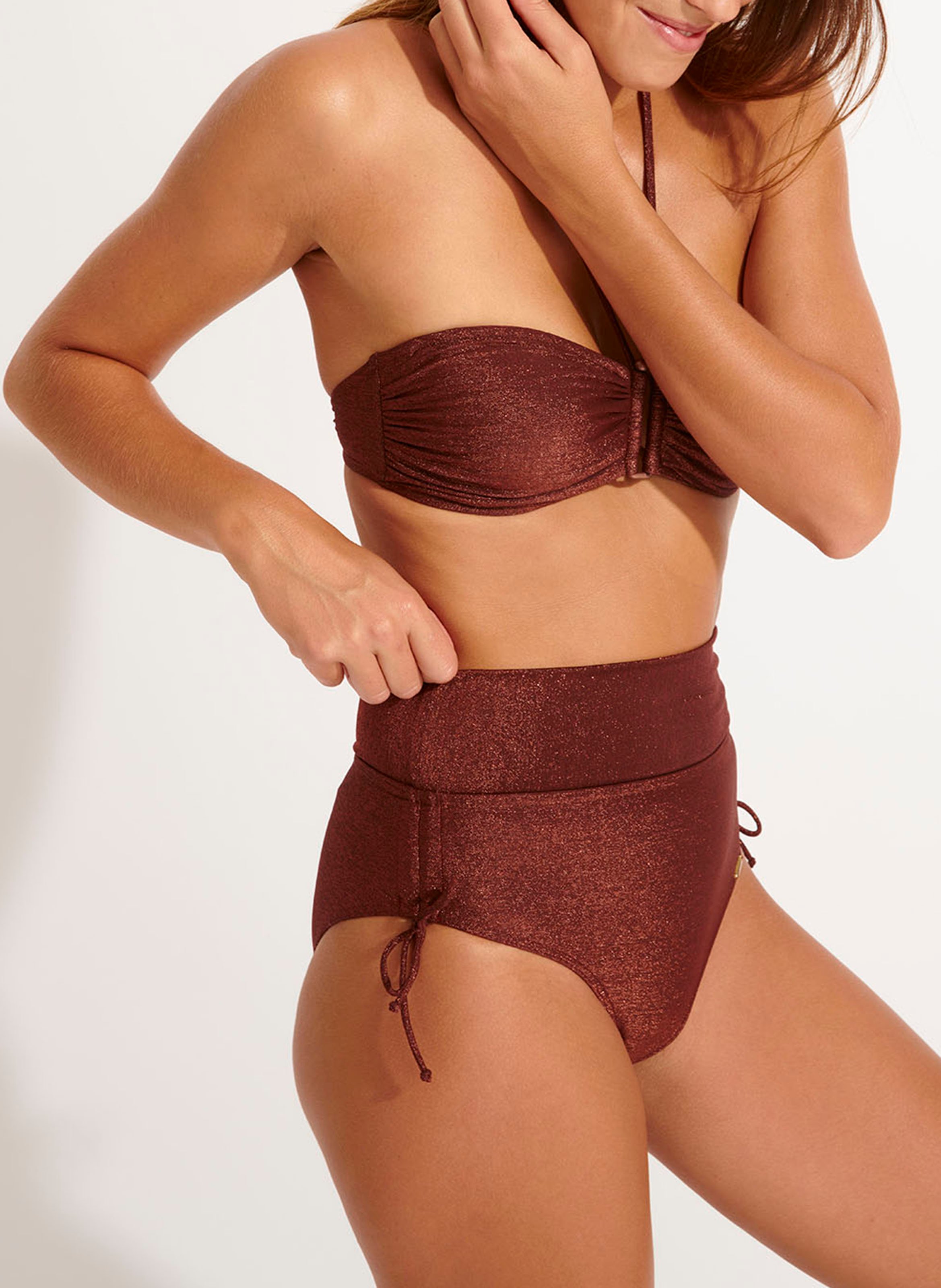 Bikinihose mit Pailletten LIVIA Braun