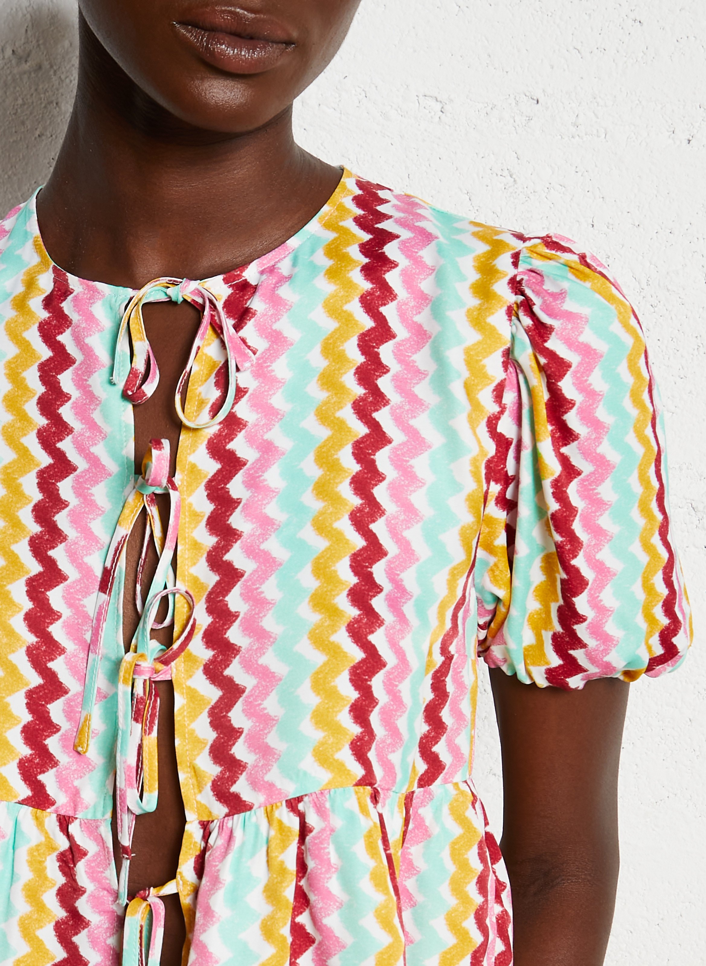 Top ample col rond ELISE CHALMIN Multicolore