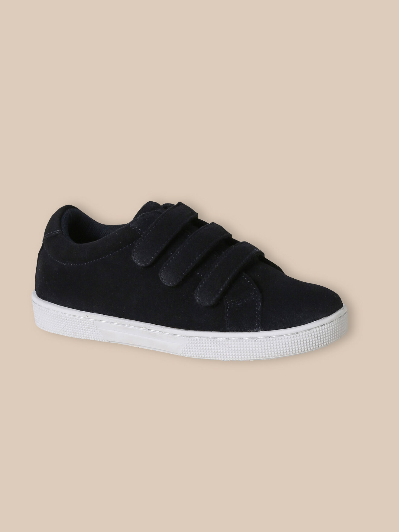 Low-top sneakers in split leather CYRILLUS Blue