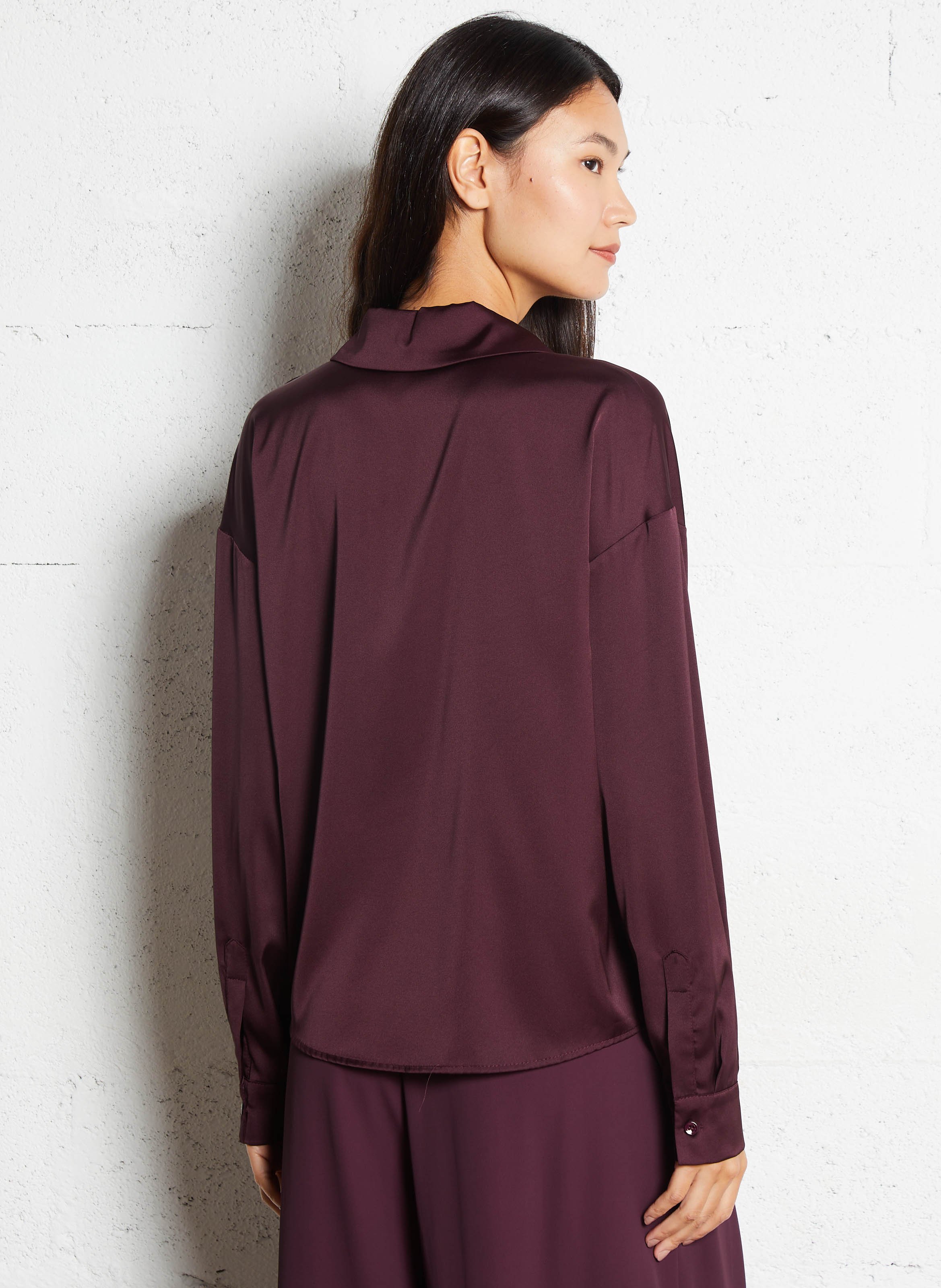 Oversized satin shirt IMPERIAL Red