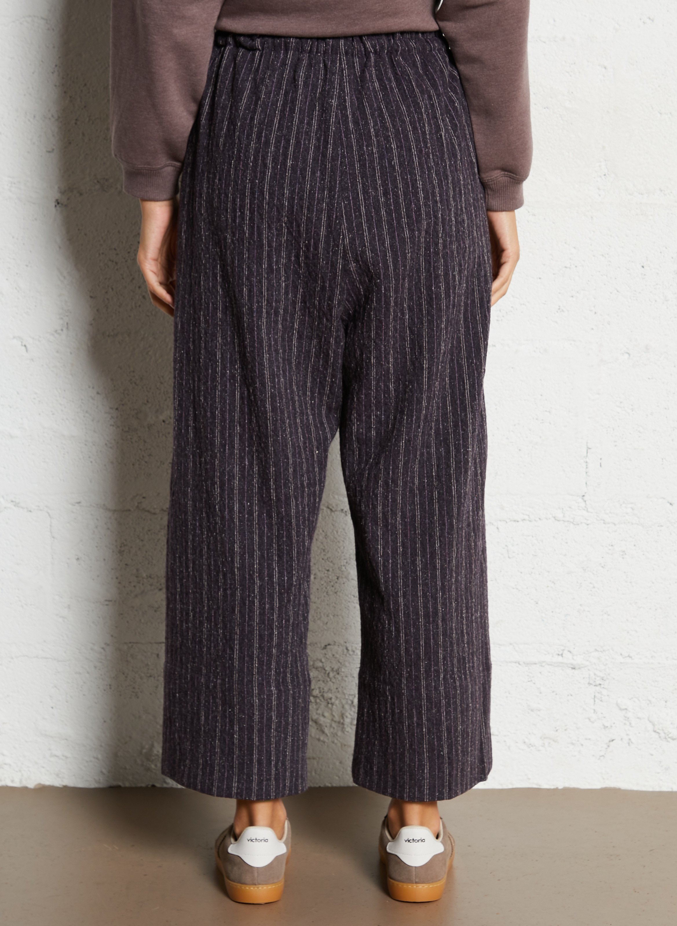 Pantalon large en laine mélangée HOD PARIS Violet