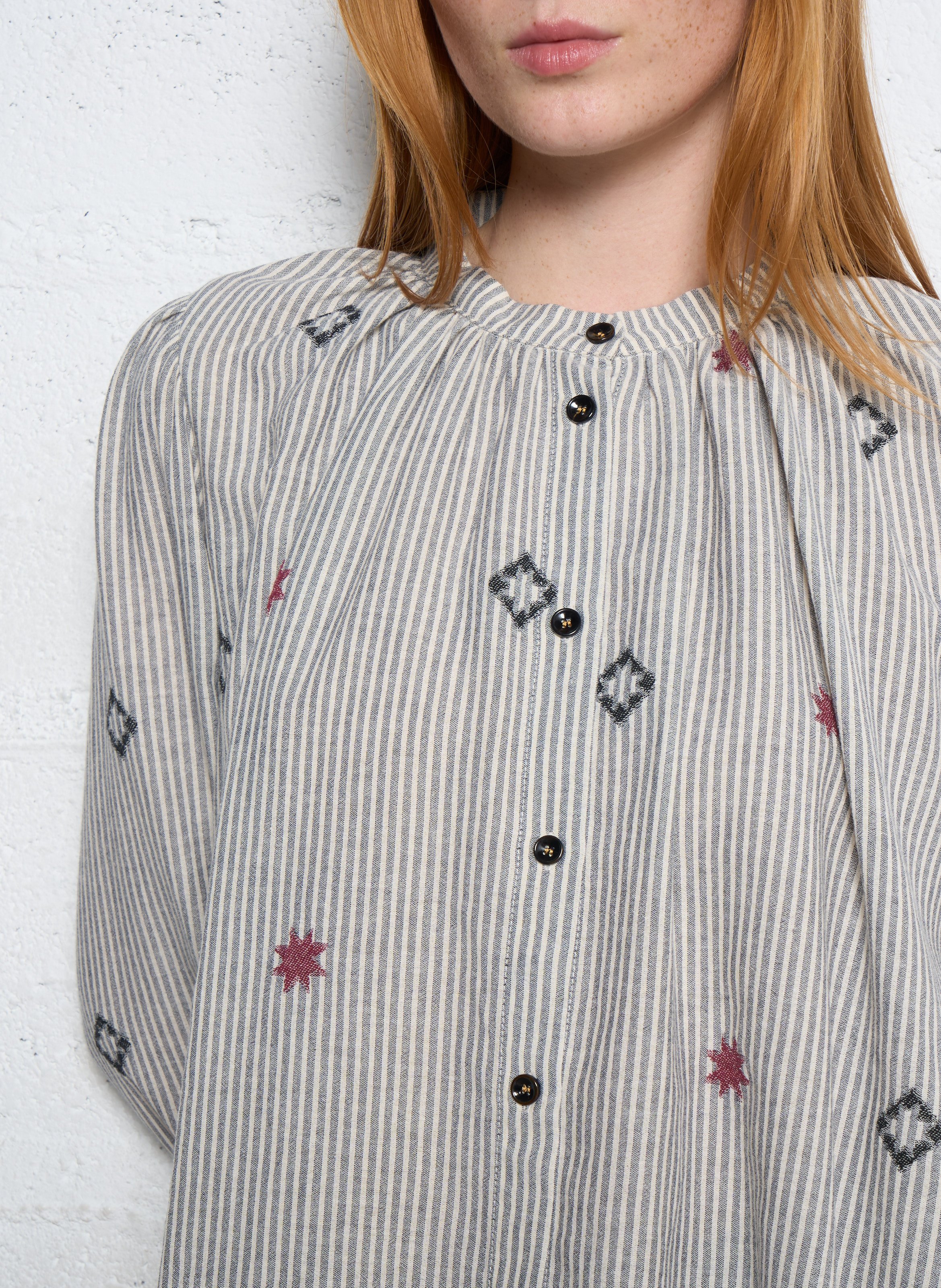 Blouse col rond évasée à motifs TINSELS Bleu