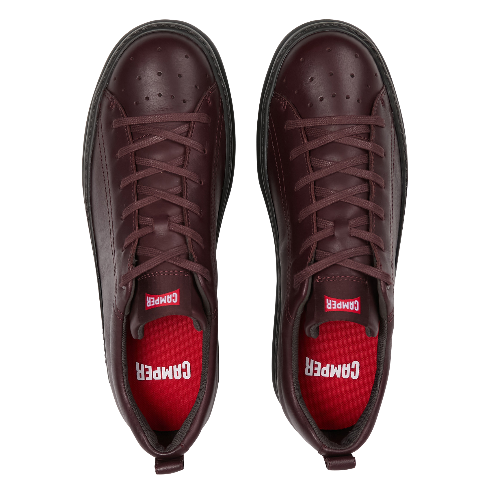 Baskets basses en cuir CAMPER Rouge