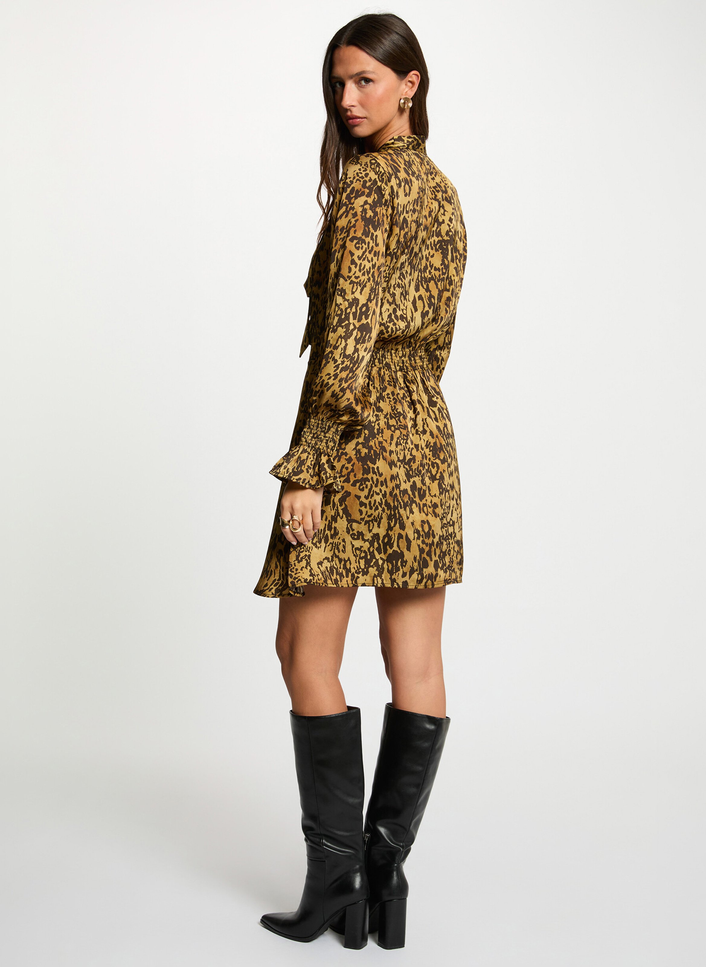 Korte jurk met strikkraag MORGAN Veelkleurig