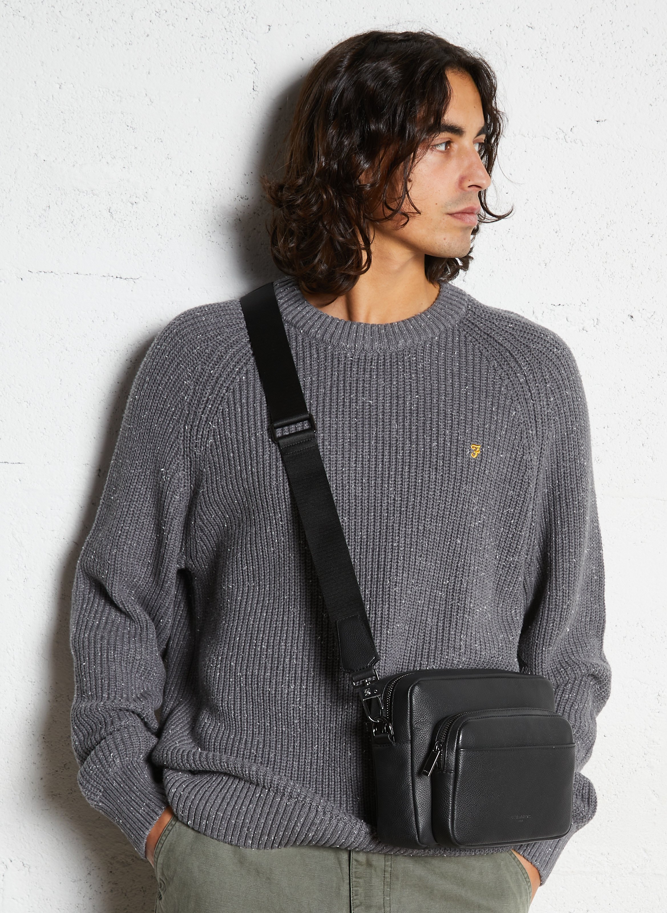 Leren crossbodytas  LE TANNEUR Zwart