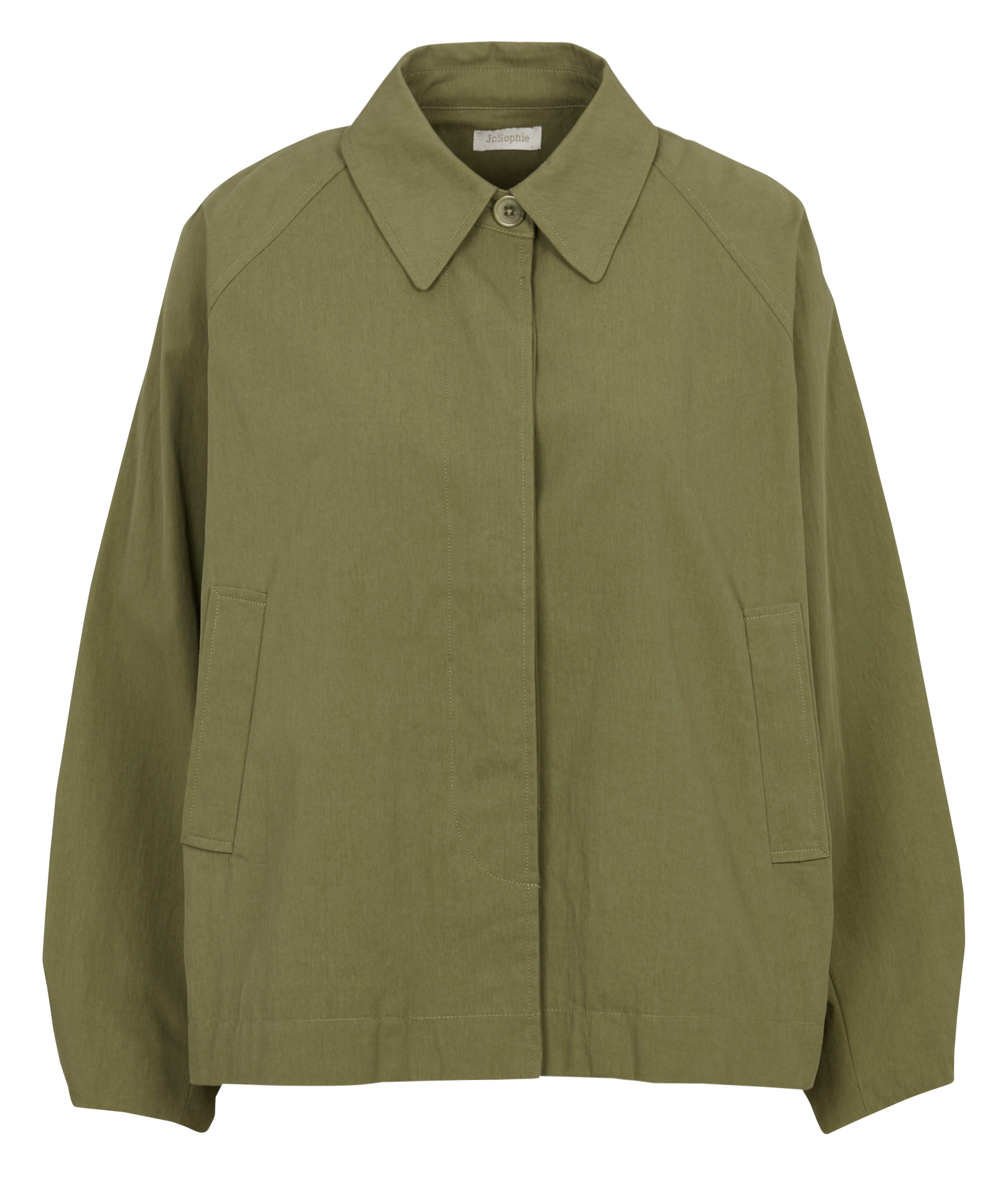 Veste ample col classique en coton mélangé JC SOPHIE Vert