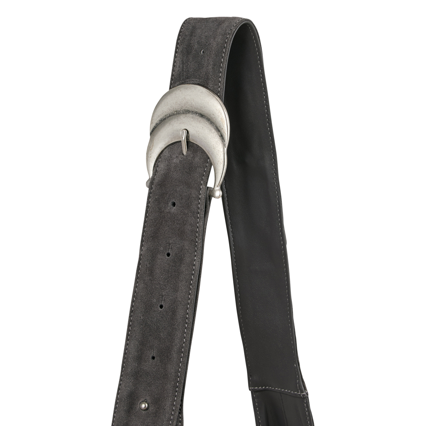 Schoudertas met meerdere zakken van leer BA&SH Grijs