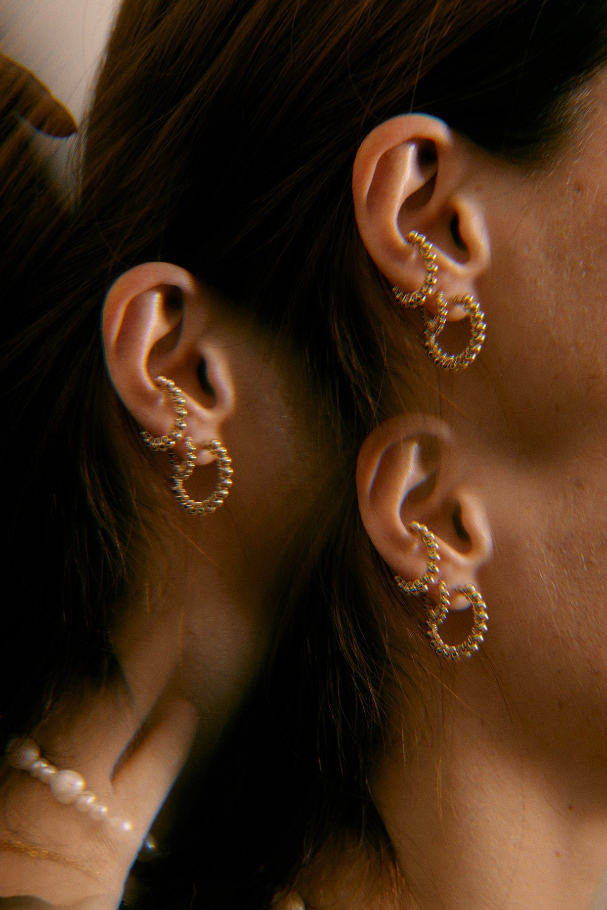 Beaded hoop earrings YAY Golden