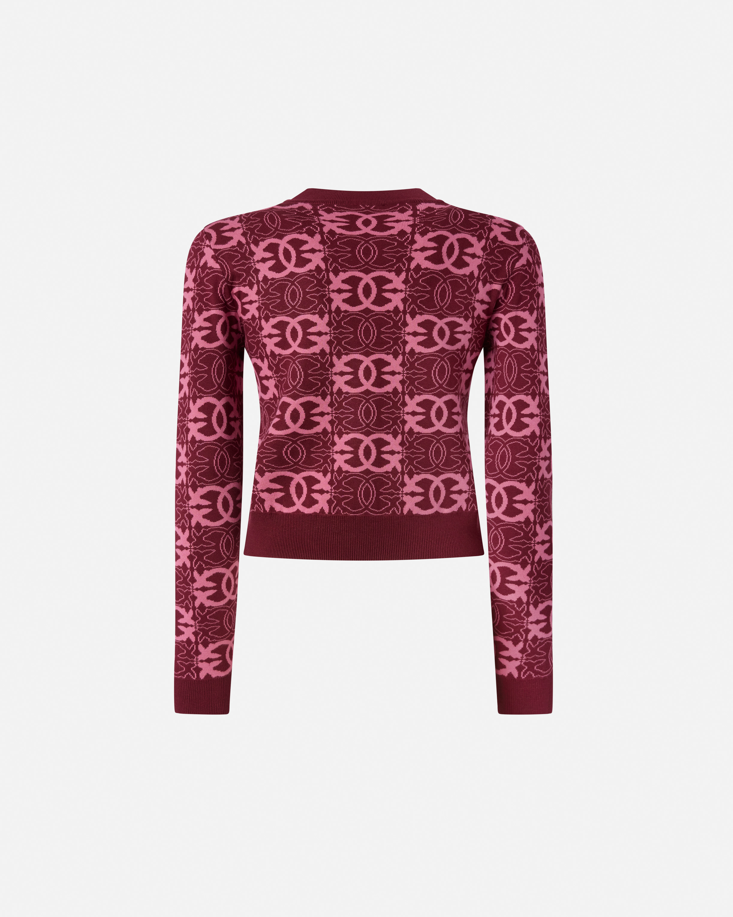 Cropped logo love birds sweater PINKO Purple