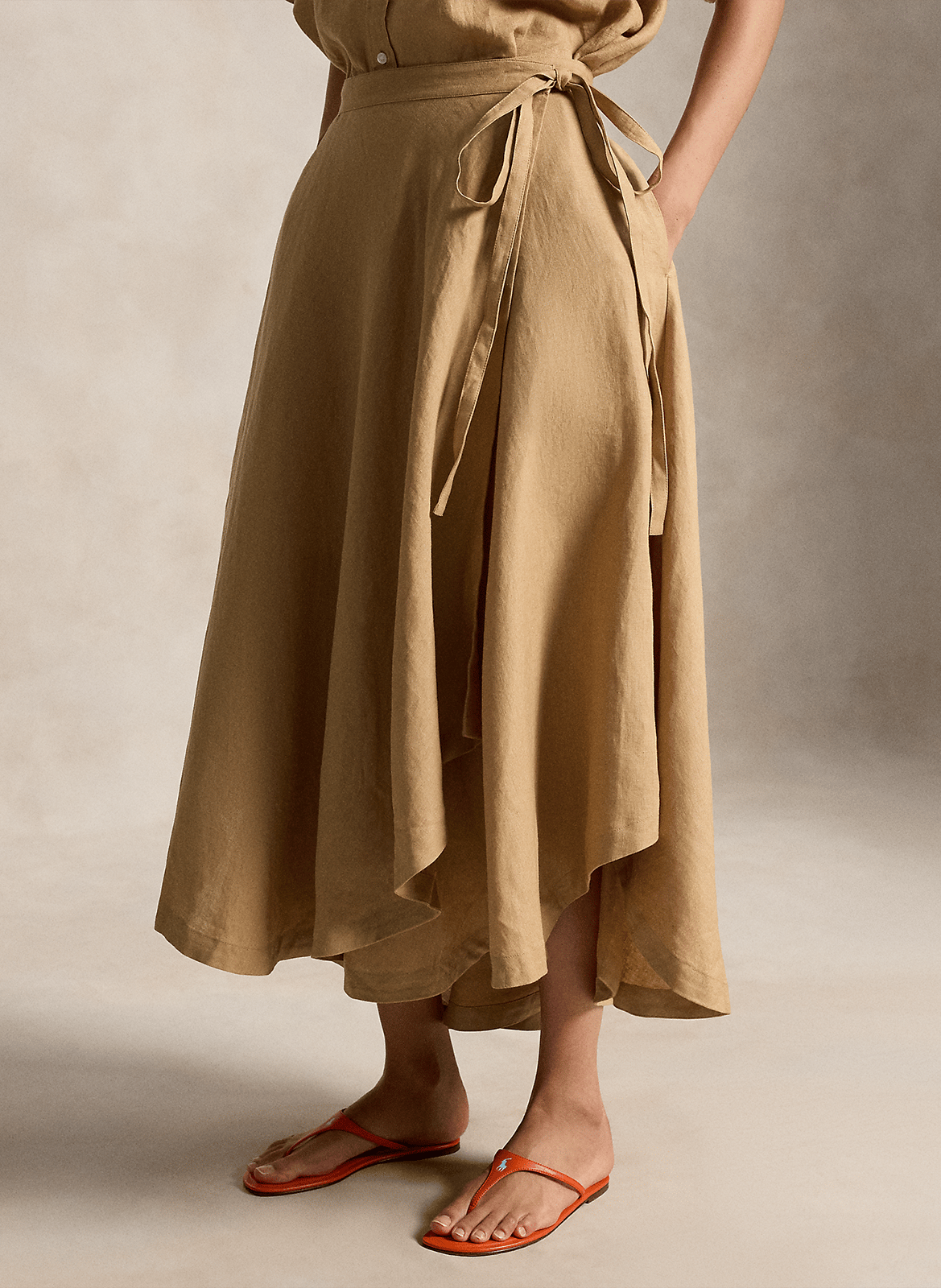 Langer Leinenrock POLO RALPH LAUREN Beige